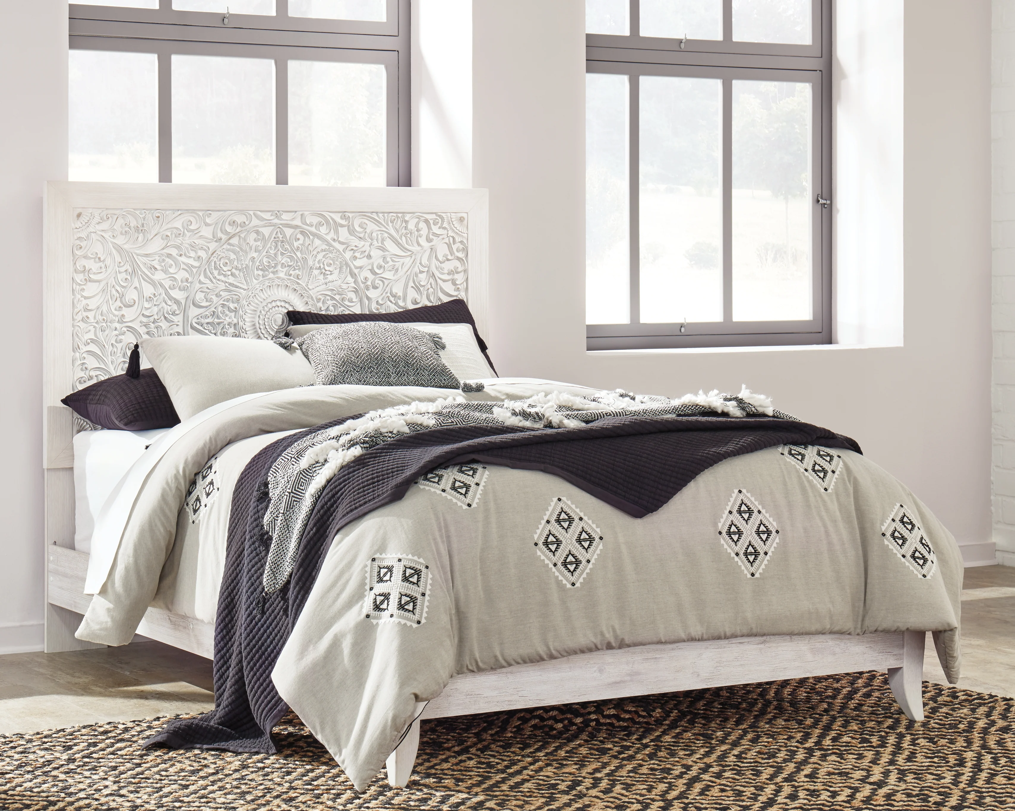 Paxberry Whitewash Queen Panel Bedroom Set with Dresser, Mirror, Chest and Nightstand - Image 20