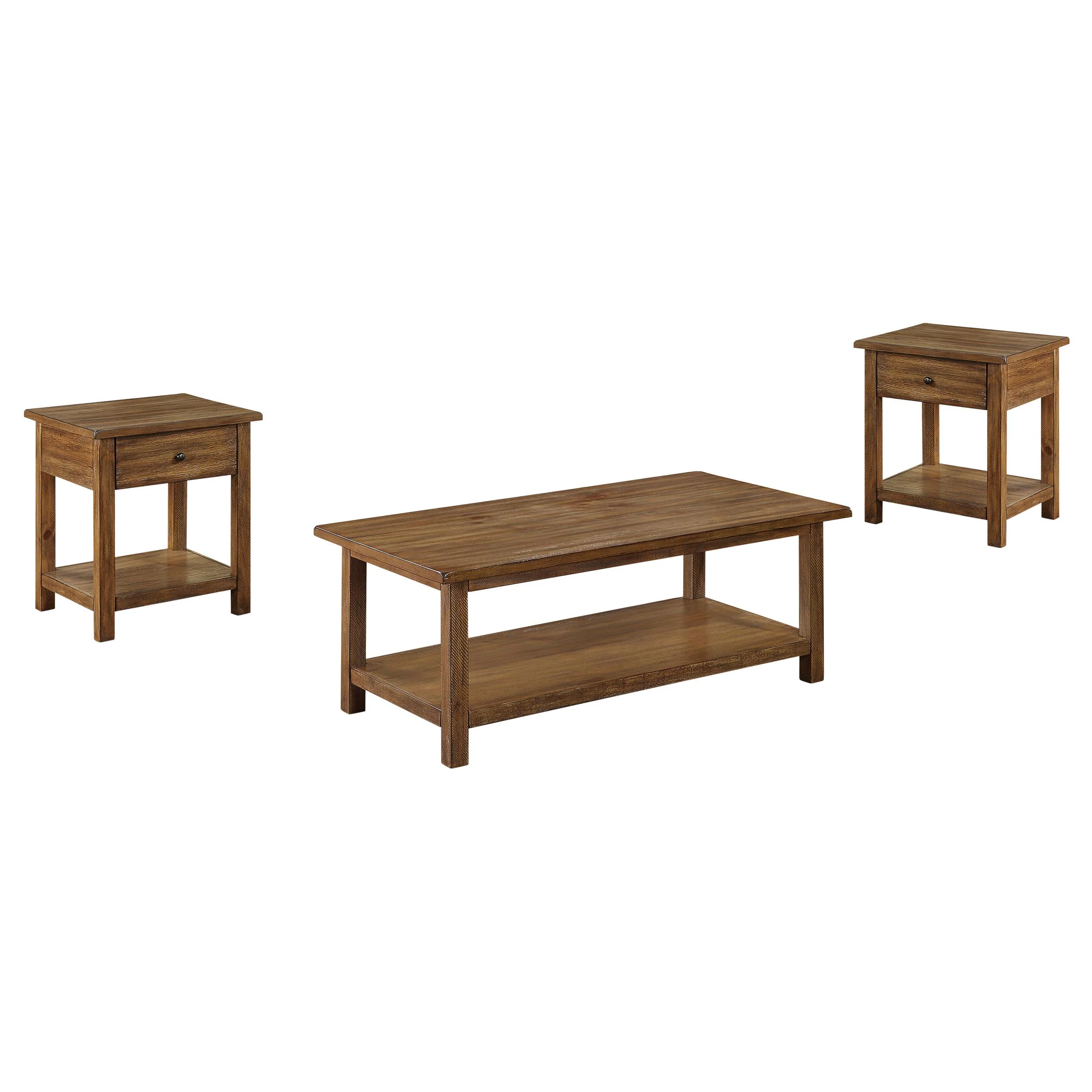 Payne Brown 3-piece Coffee and 1-drawer End Table Set - Image 2