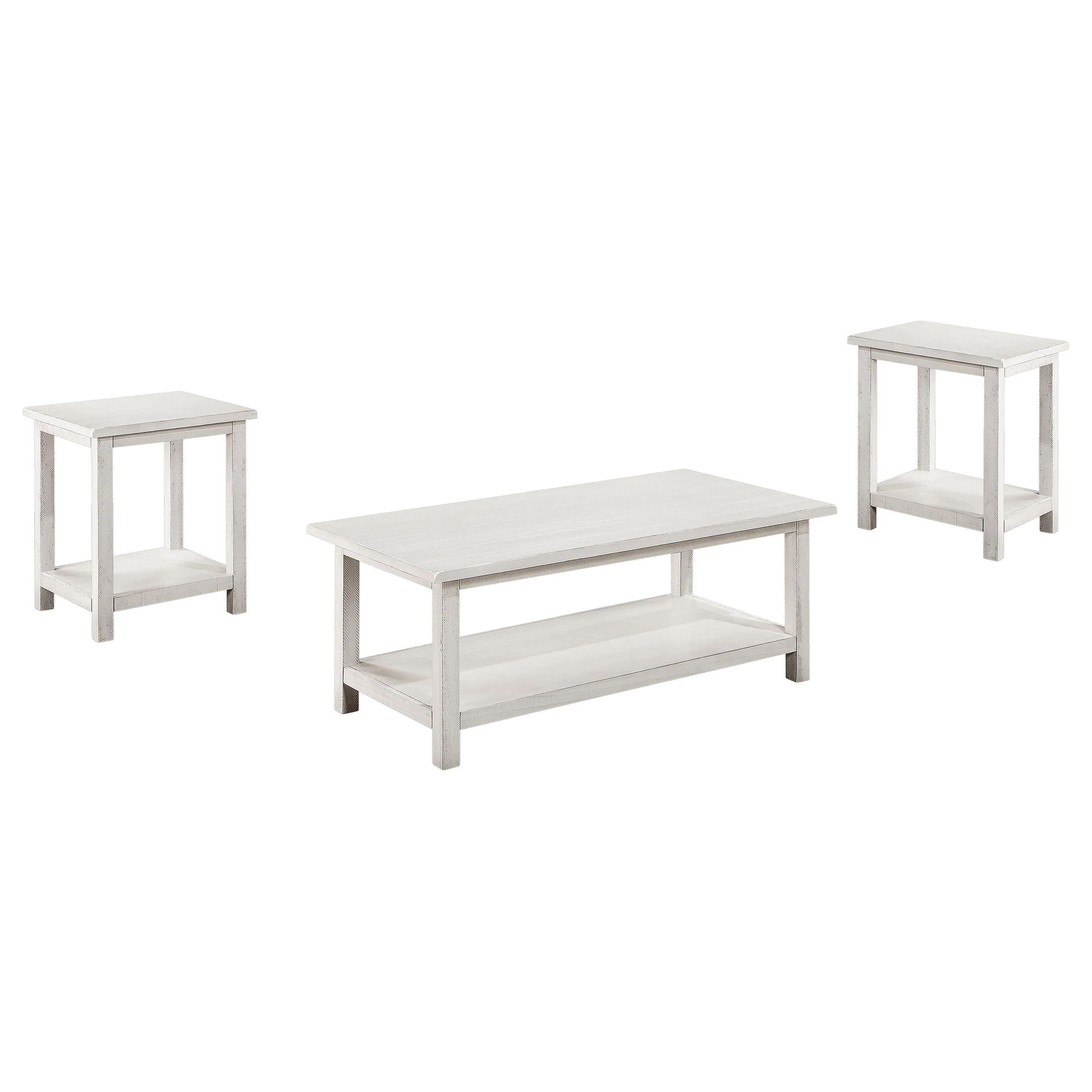 Payne Distressed White 3-piece Coffee and End Table Set - Image 2