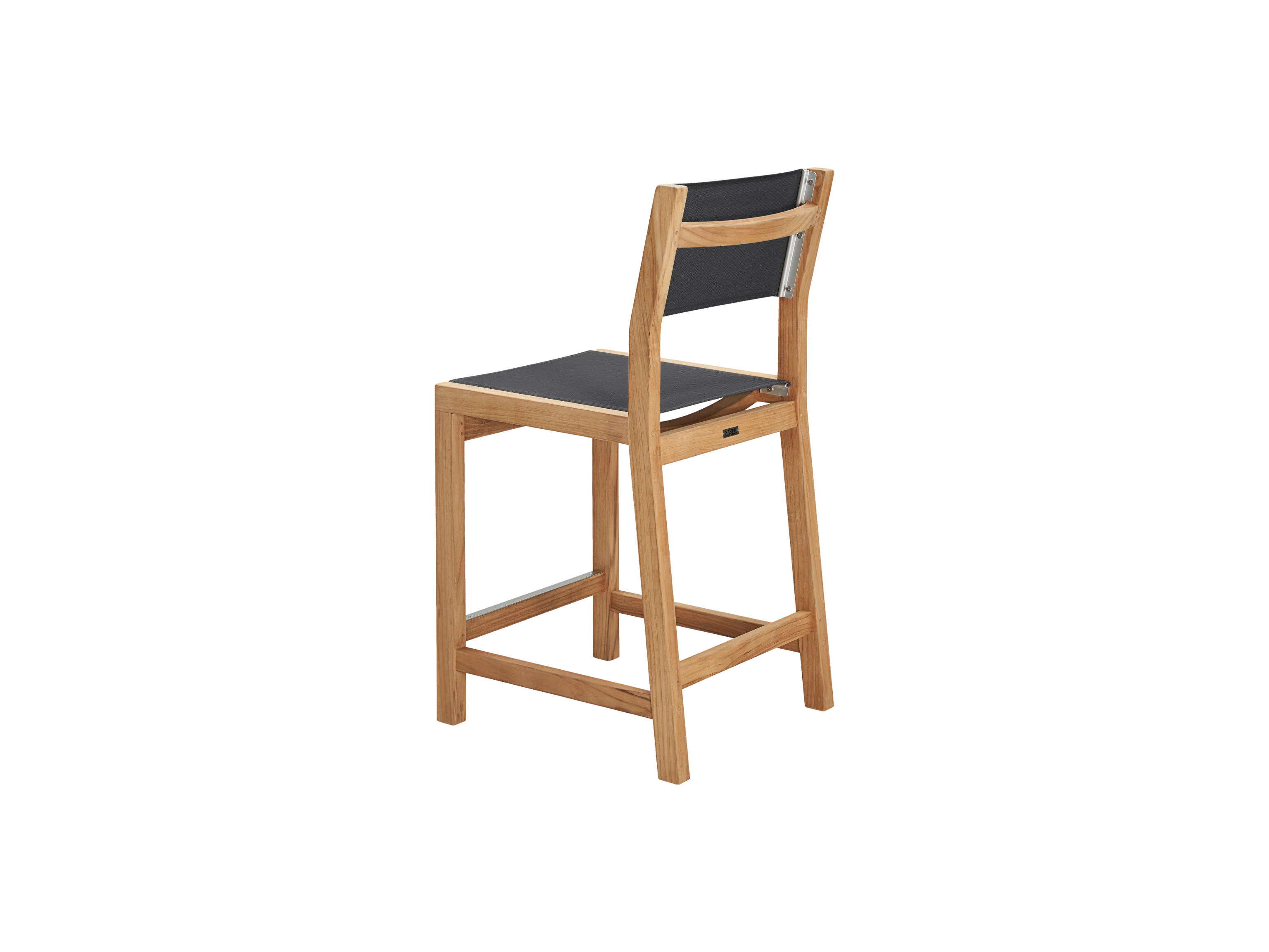 Pearl 5-Piece Rectangular Teak Black Outdoor Counter Height Dining Set - Image 4