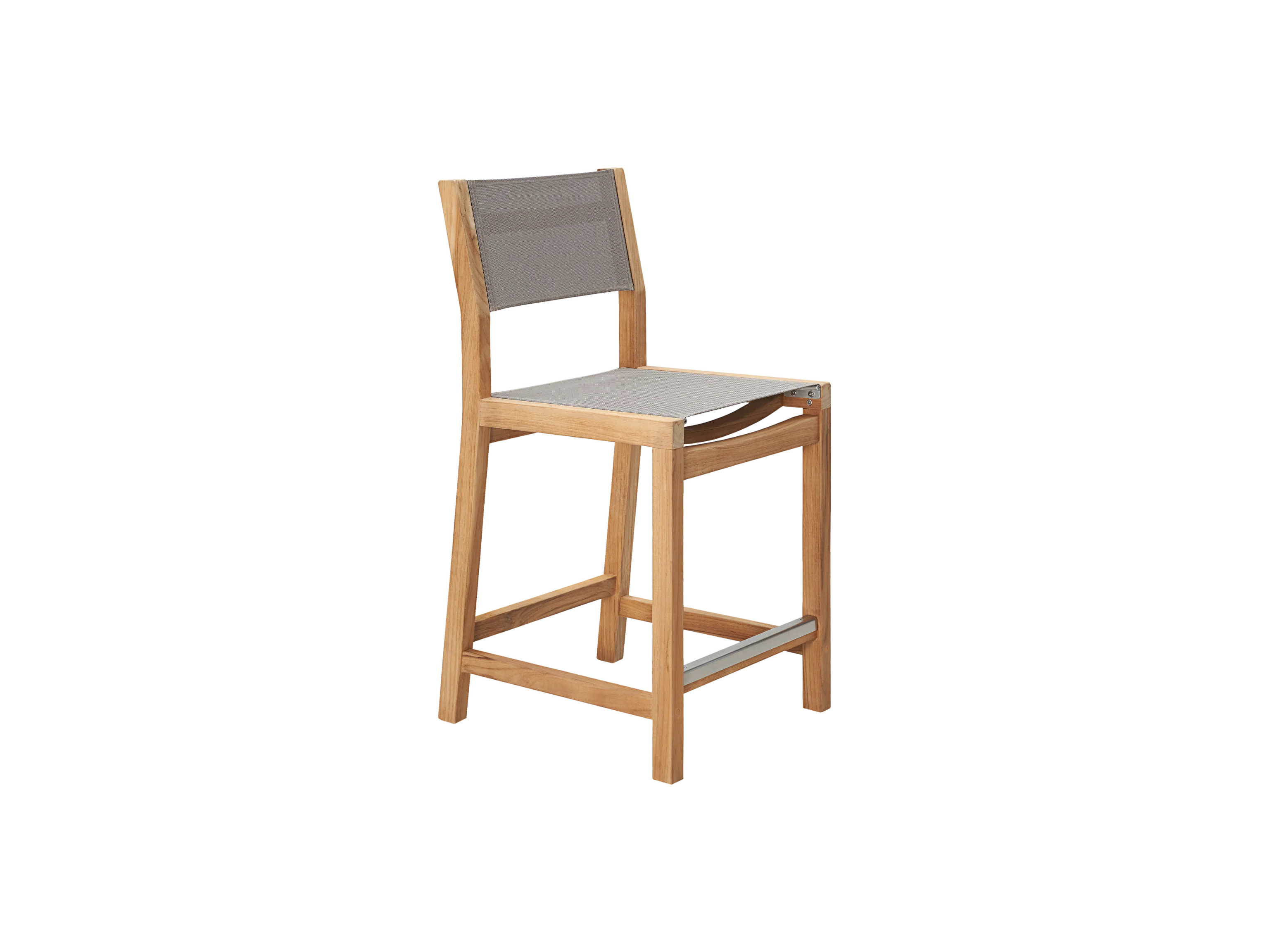 Pearl 5-Piece Rectangular Teak Taupe Outdoor Counter Height Dining Set - Image 4