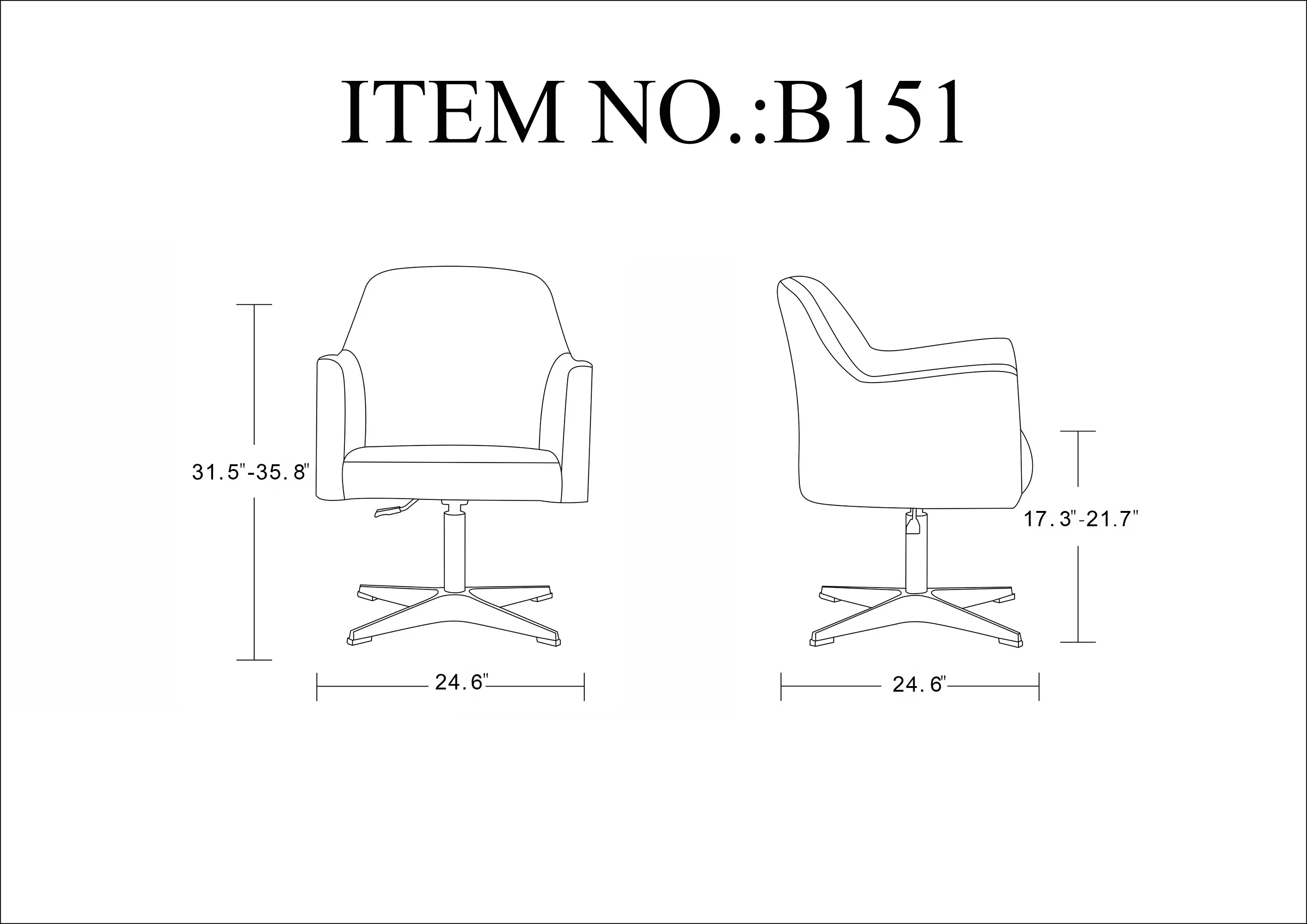 Pelo Adjustable Height Swivel Accent Chair in White and Polished Chrome - Image 3