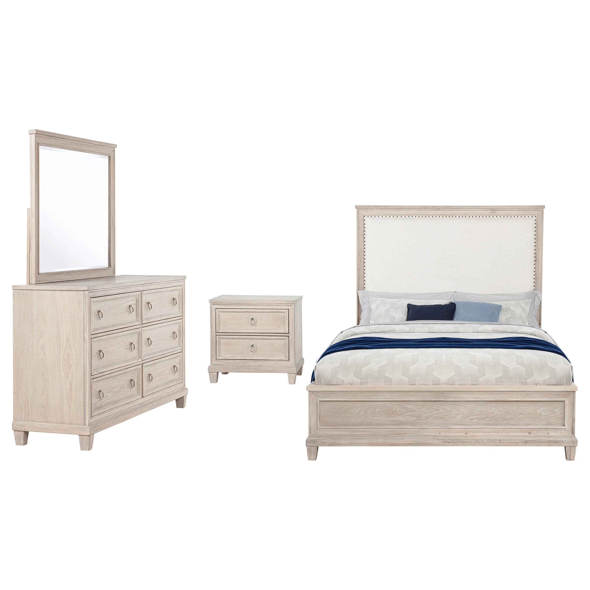Pembroke Washed Oak 4-piece Eastern King Bedroom Set - Image 2