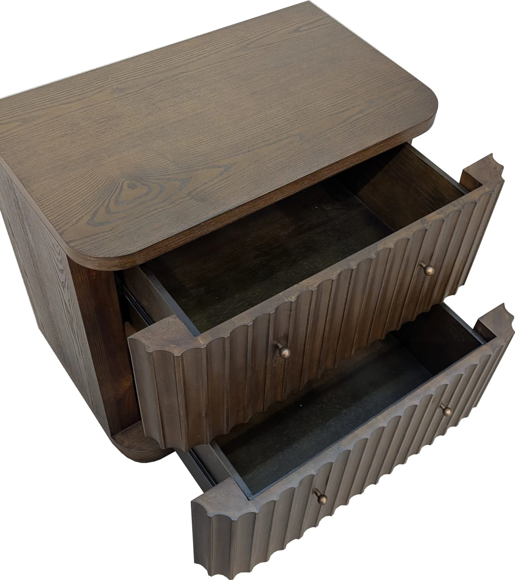 Penny Fluted Chocolate Mousse Nightstand - Image 4