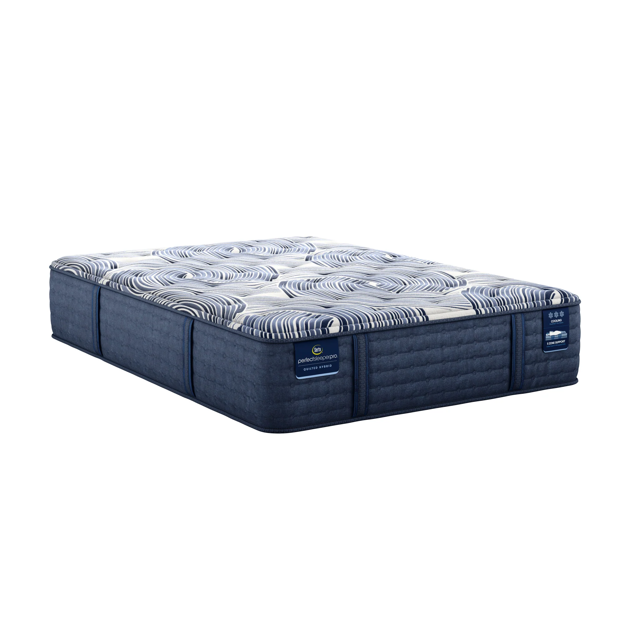 Perfect Sleeper Pro Dublin 14" Dark Blue/White Latex Hybrid California King Medium Mattress - Image 9