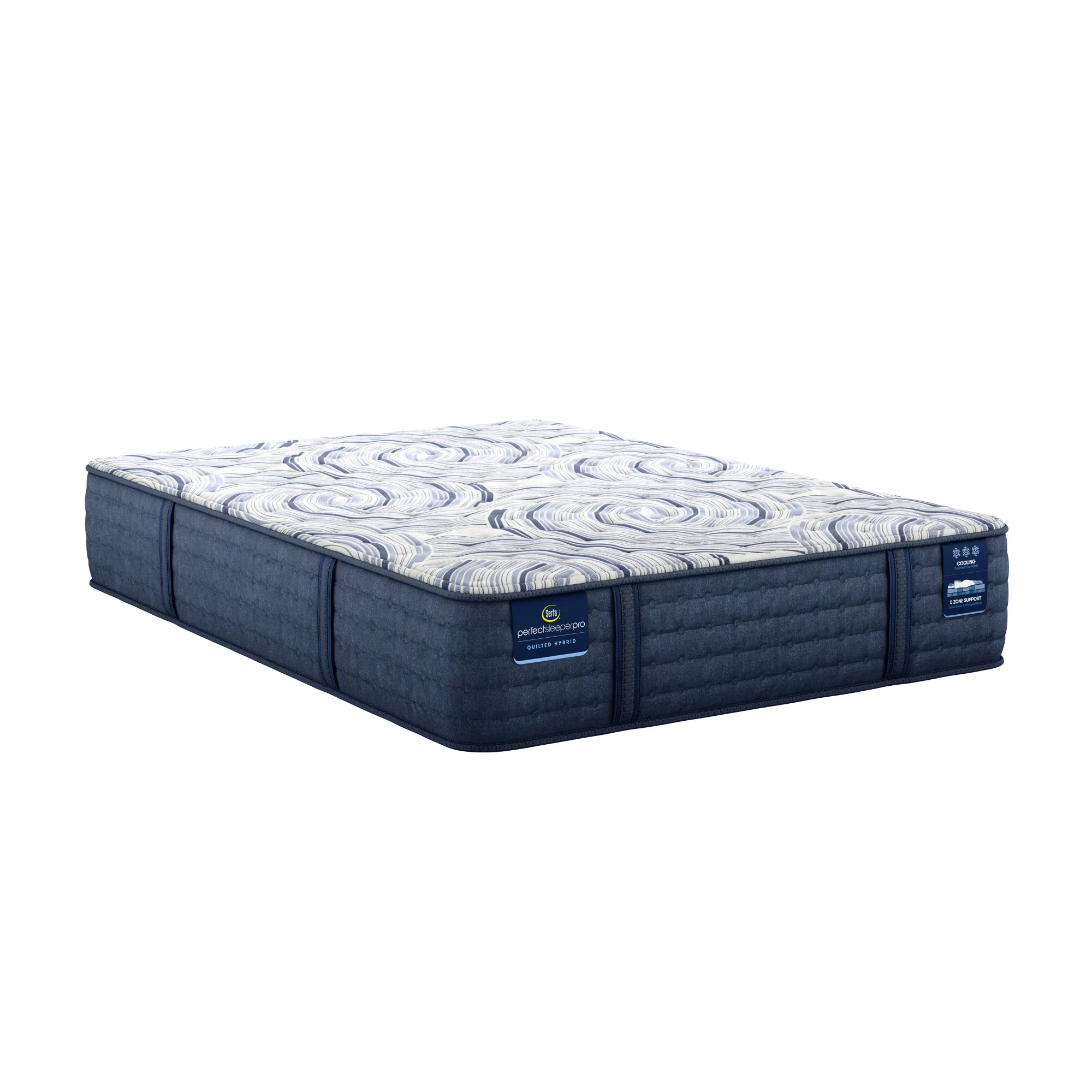 Perfect Sleeper Pro Hampton 12.5" Dark Blue/White Latex Hybrid Queen Extra Firm Mattress - Image 8