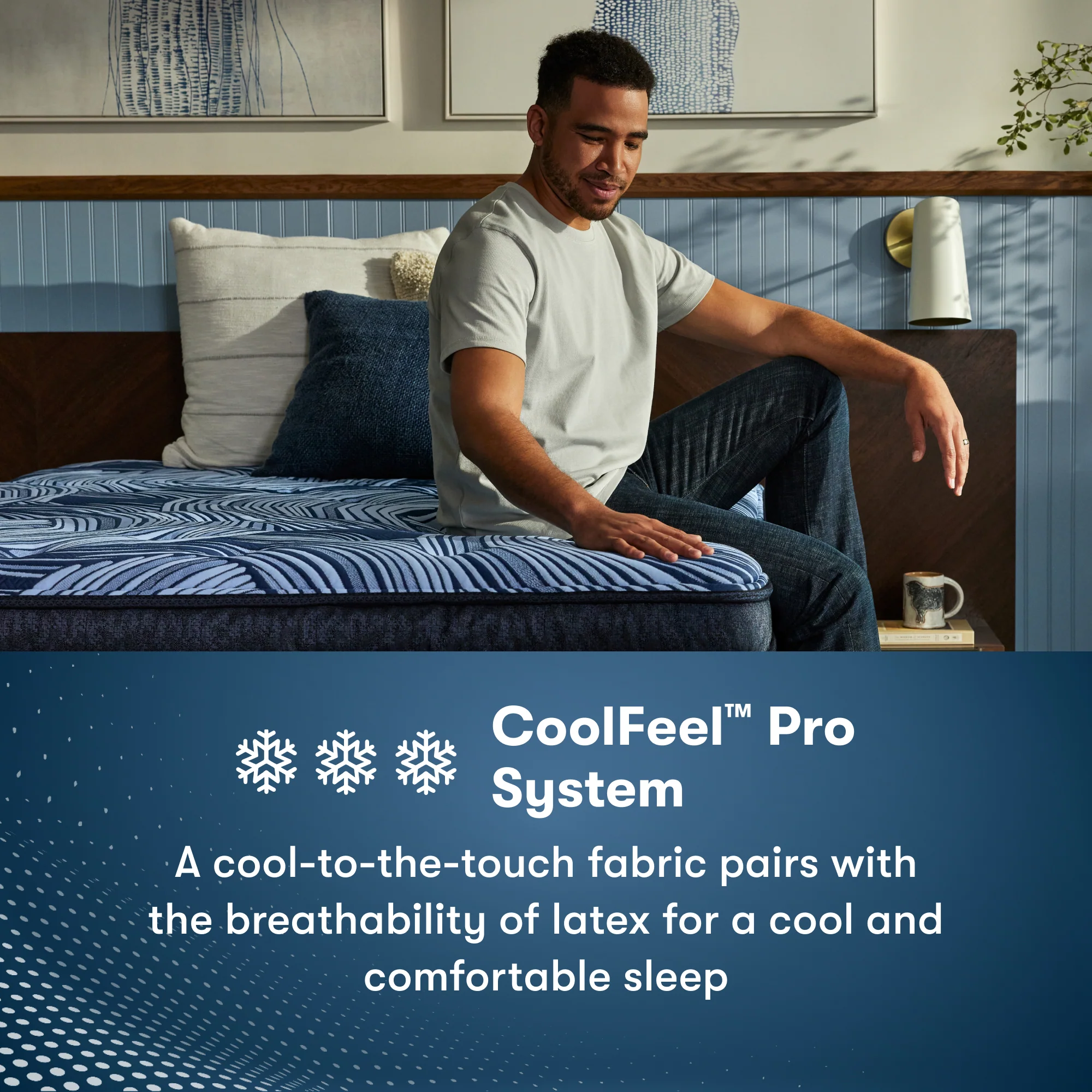 Perfect Sleeper Pro Hampton 12.5" Dark Blue/White Latex Hybrid Twin XL Extra Firm Mattress - Image 6