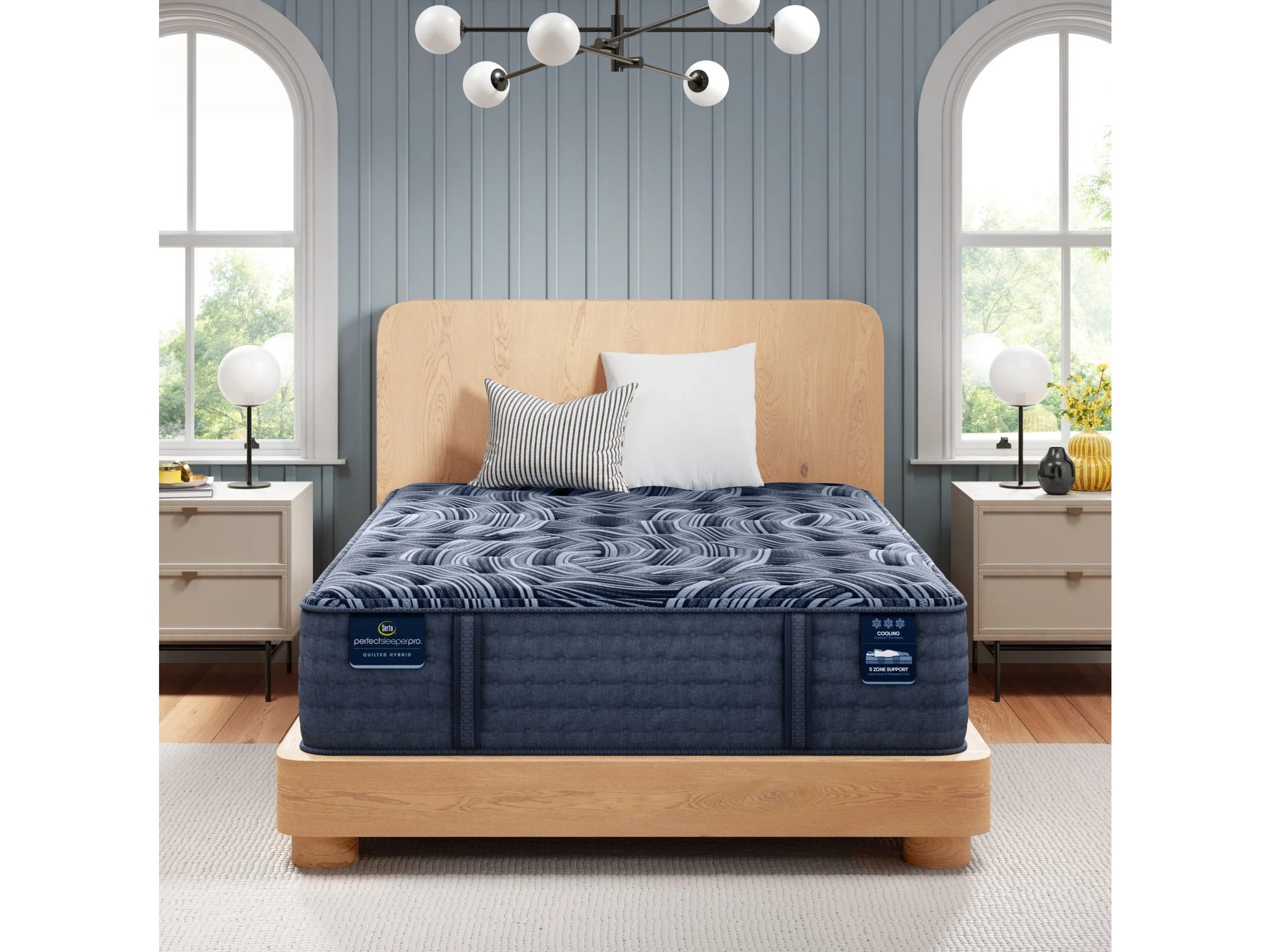 Perfect Sleeper Pro New Paris 15" Dark Blue Latex Hybrid California King Medium Mattress
