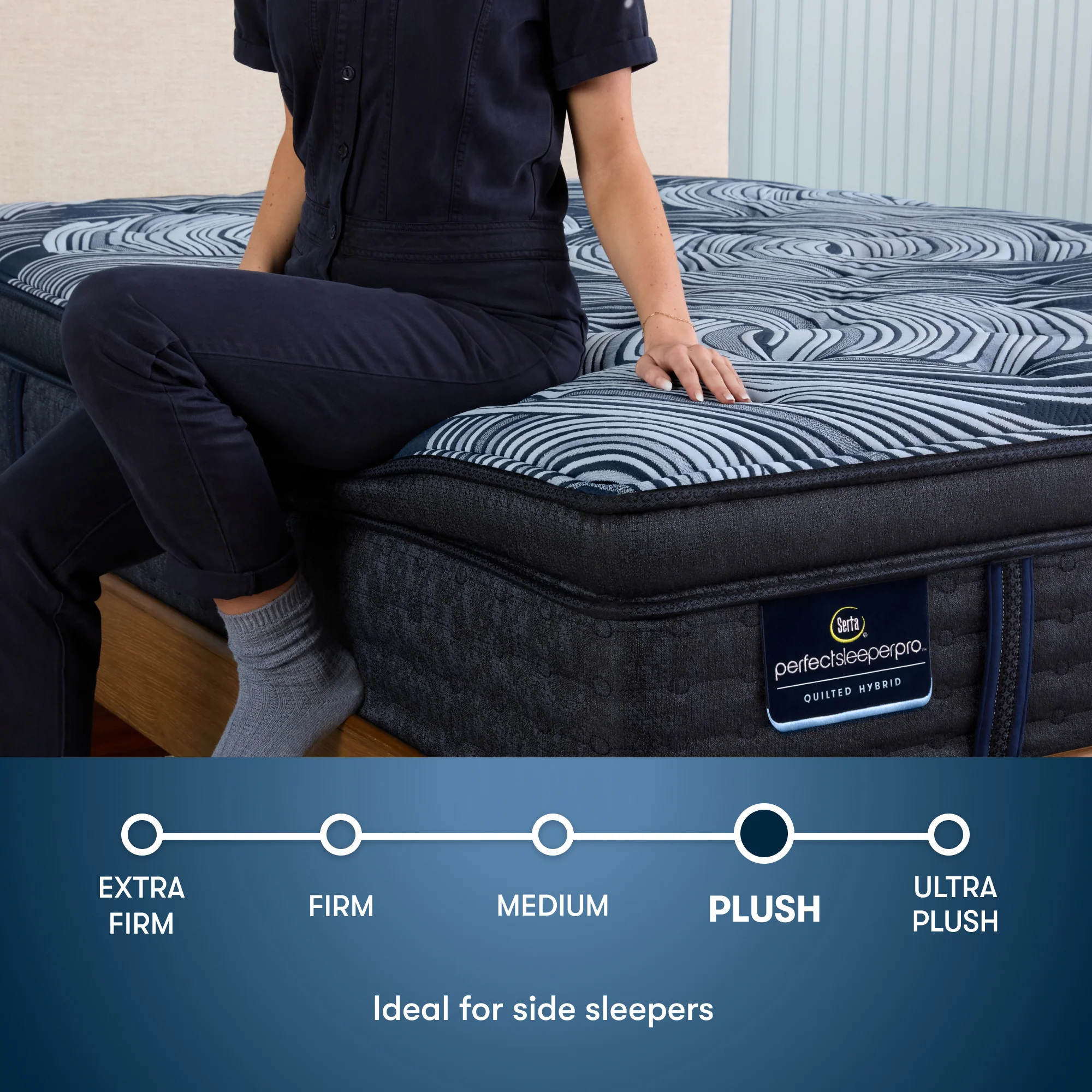 Perfect Sleeper Pro Valais 15" Dark Blue Latex Hybrid California King Plush Pillow Top Mattress - Image 3