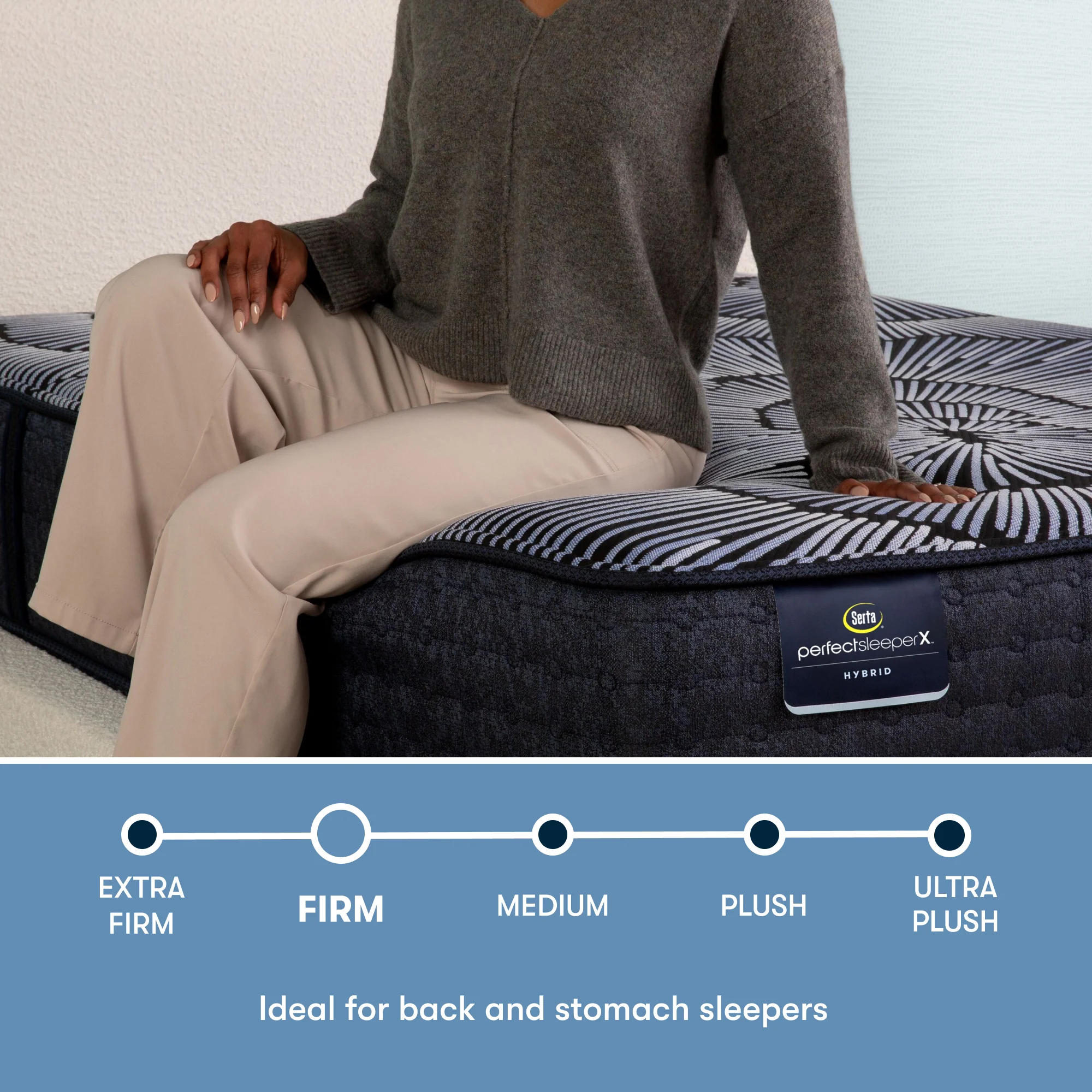 Perfect Sleeper X Aspen 12.5" Dark Blue/Black Hybrid California King Firm Mattress - Image 3