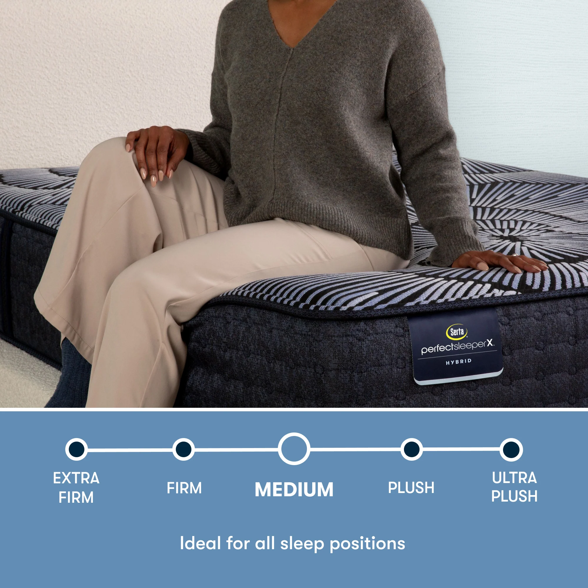 Perfect Sleeper X Kendall 13" Dark Blue/Black Hybrid California King Medium Mattress - Image 3