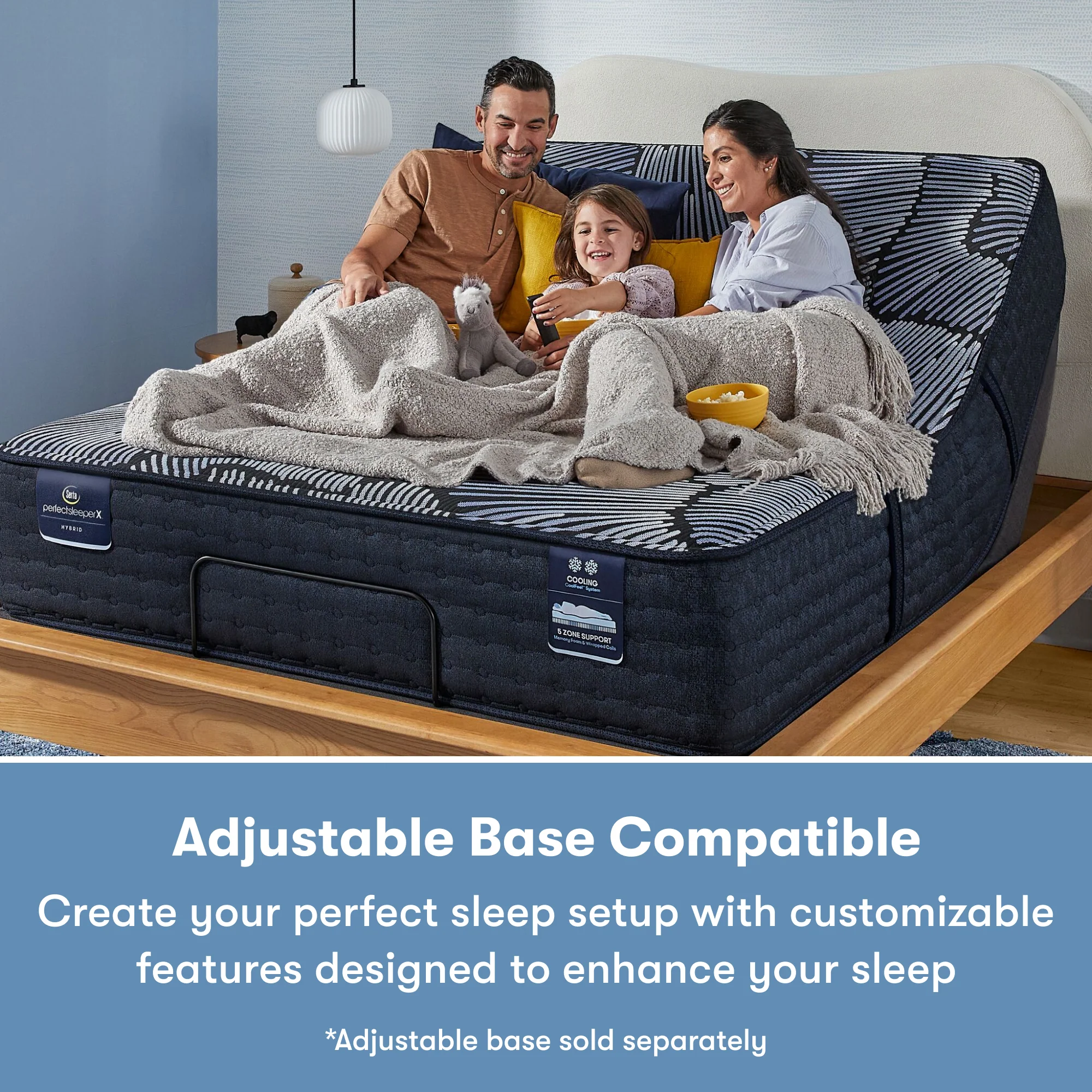 Perfect Sleeper X Kendall 13" Dark Blue/Black Hybrid Full Plush Mattress - Image 7