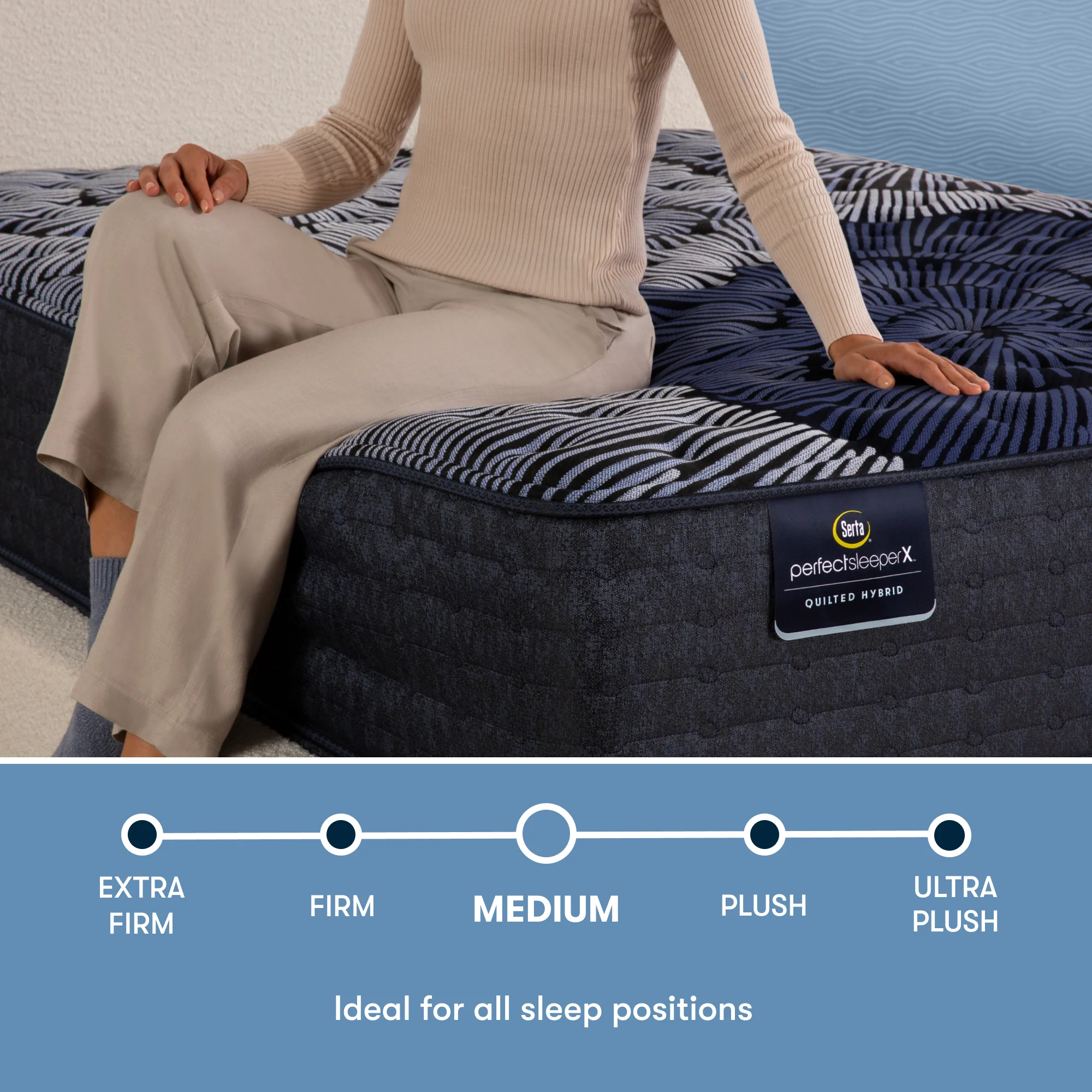 Perfect Sleeper X Max 14.25" Dark Blue/Black Hybrid King Medium Mattress - Image 3