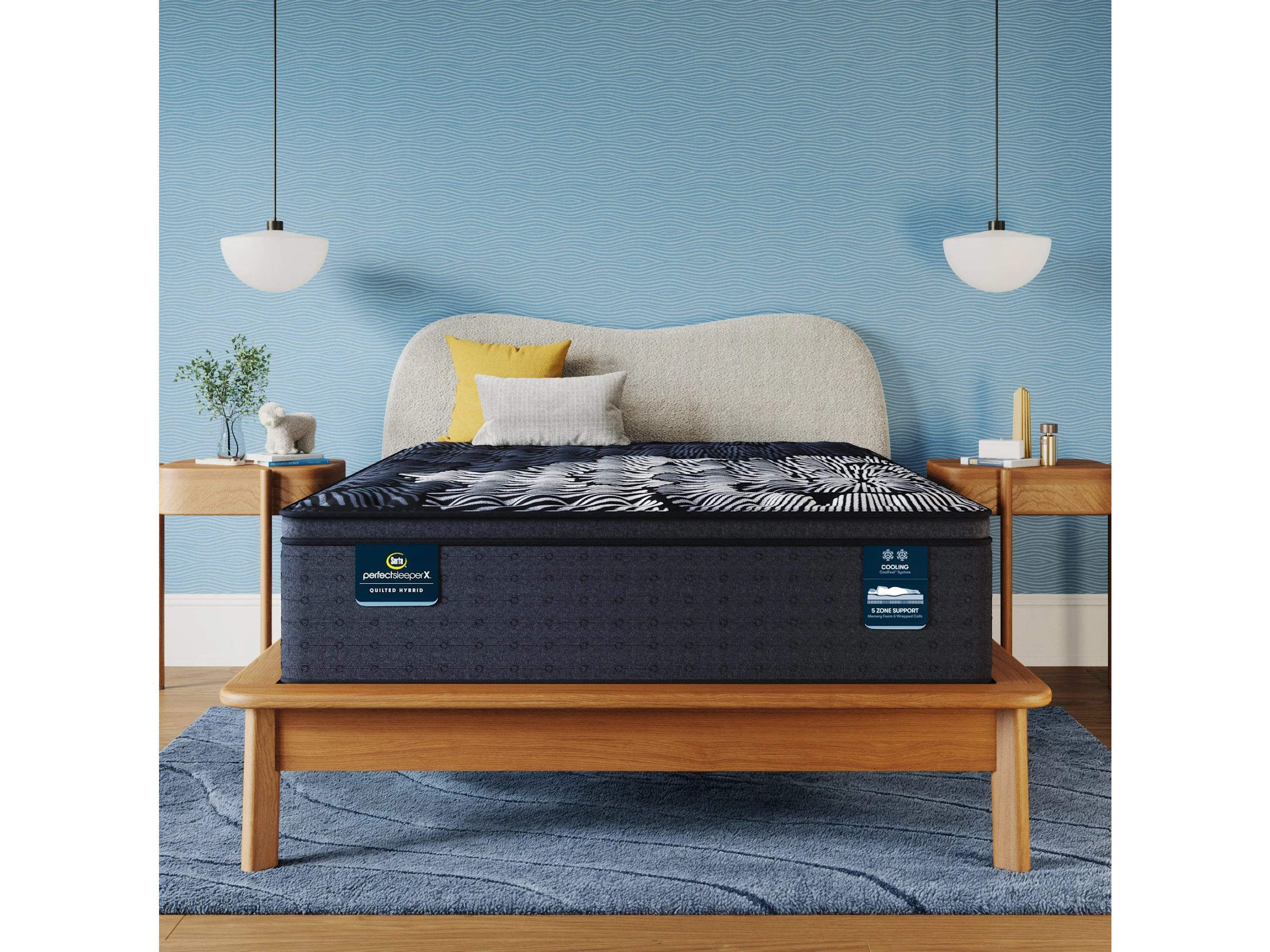 Perfect Sleeper X Max 15.25" Dark Blue/Black Hybrid Full Firm Pillow Top Mattress