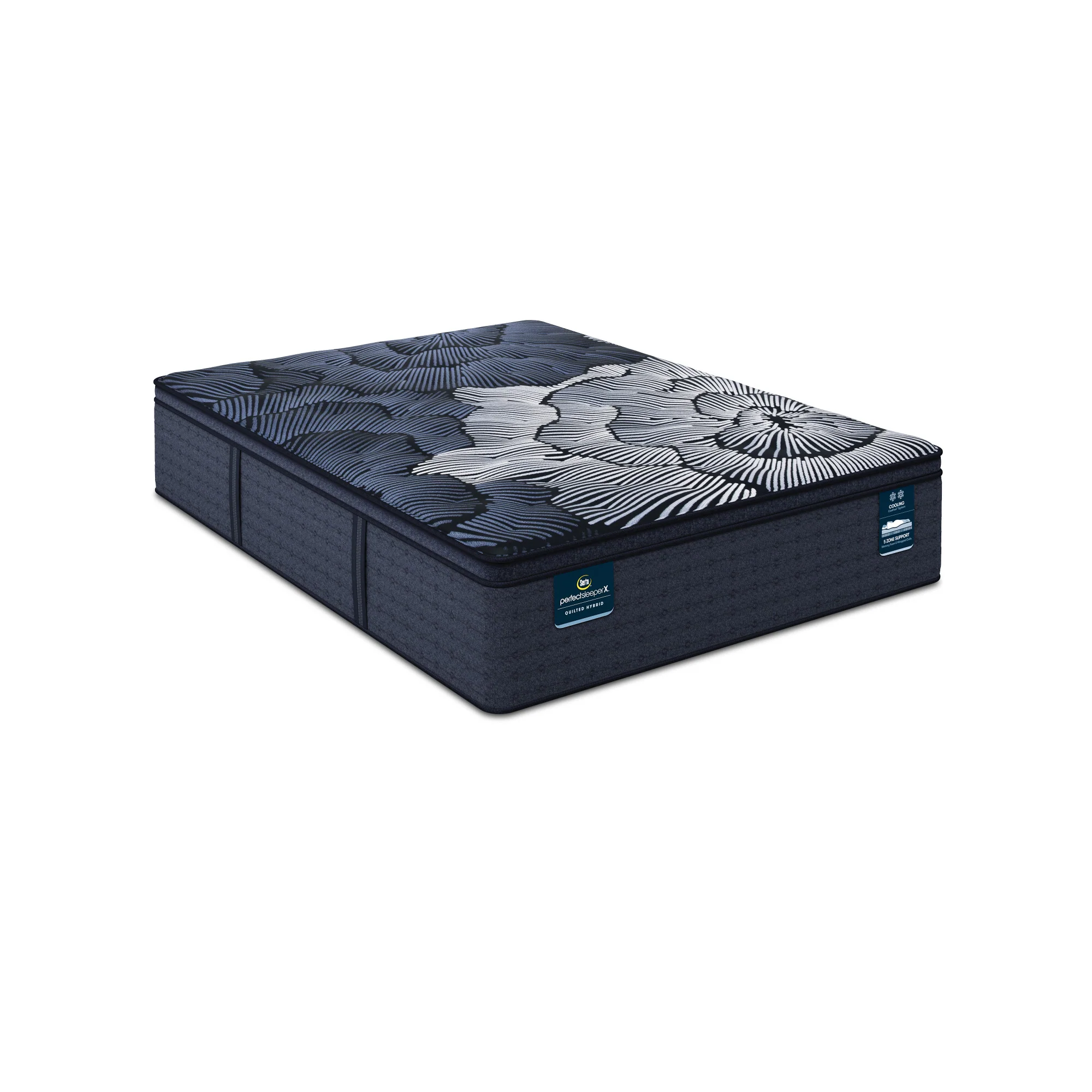 Perfect Sleeper X Max 15" Dark Blue/Black Hybrid California King Plush Pillow Top Mattress - Image 10