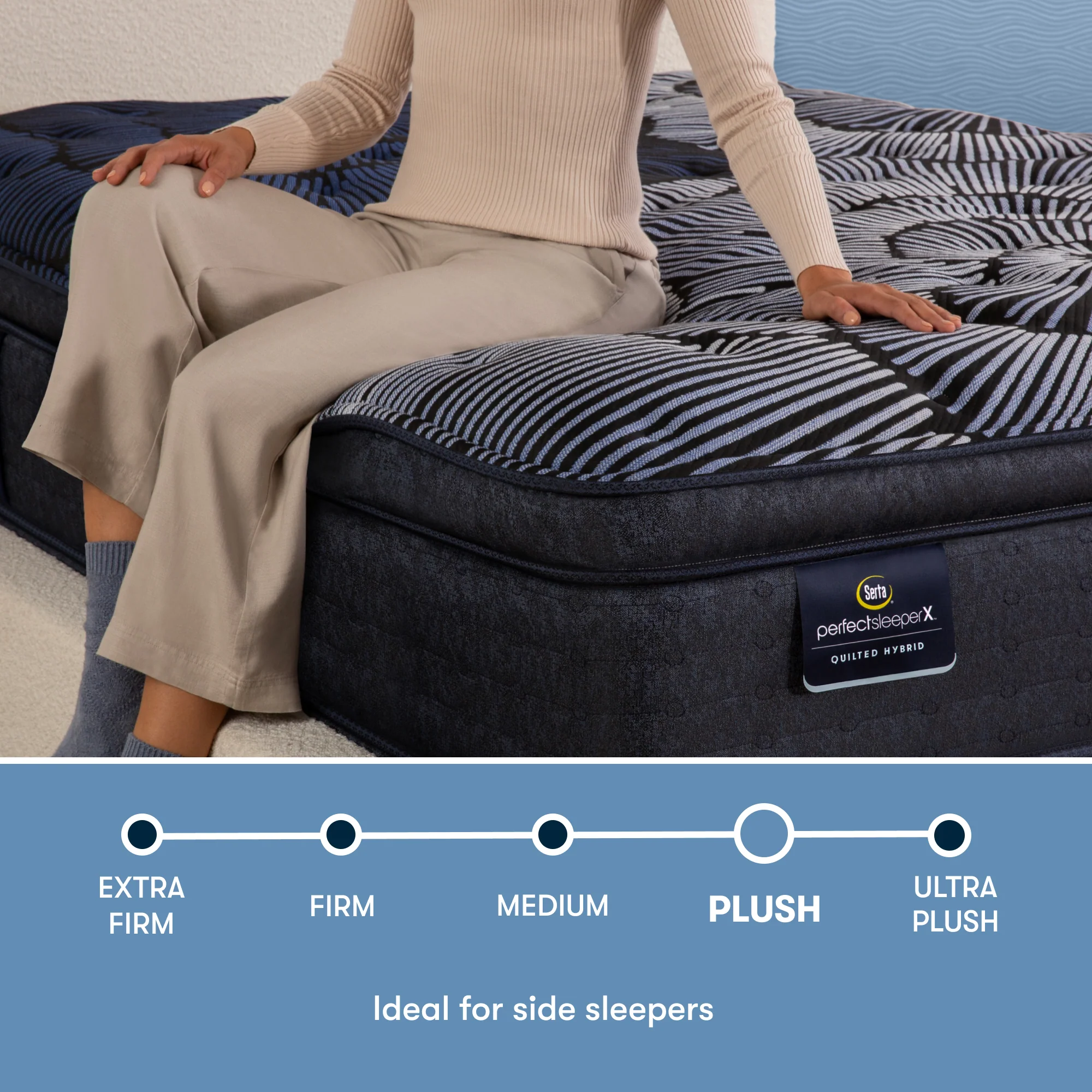 Perfect Sleeper X Max 15" Dark Blue/Black Hybrid California King Plush Pillow Top Mattress - Image 3