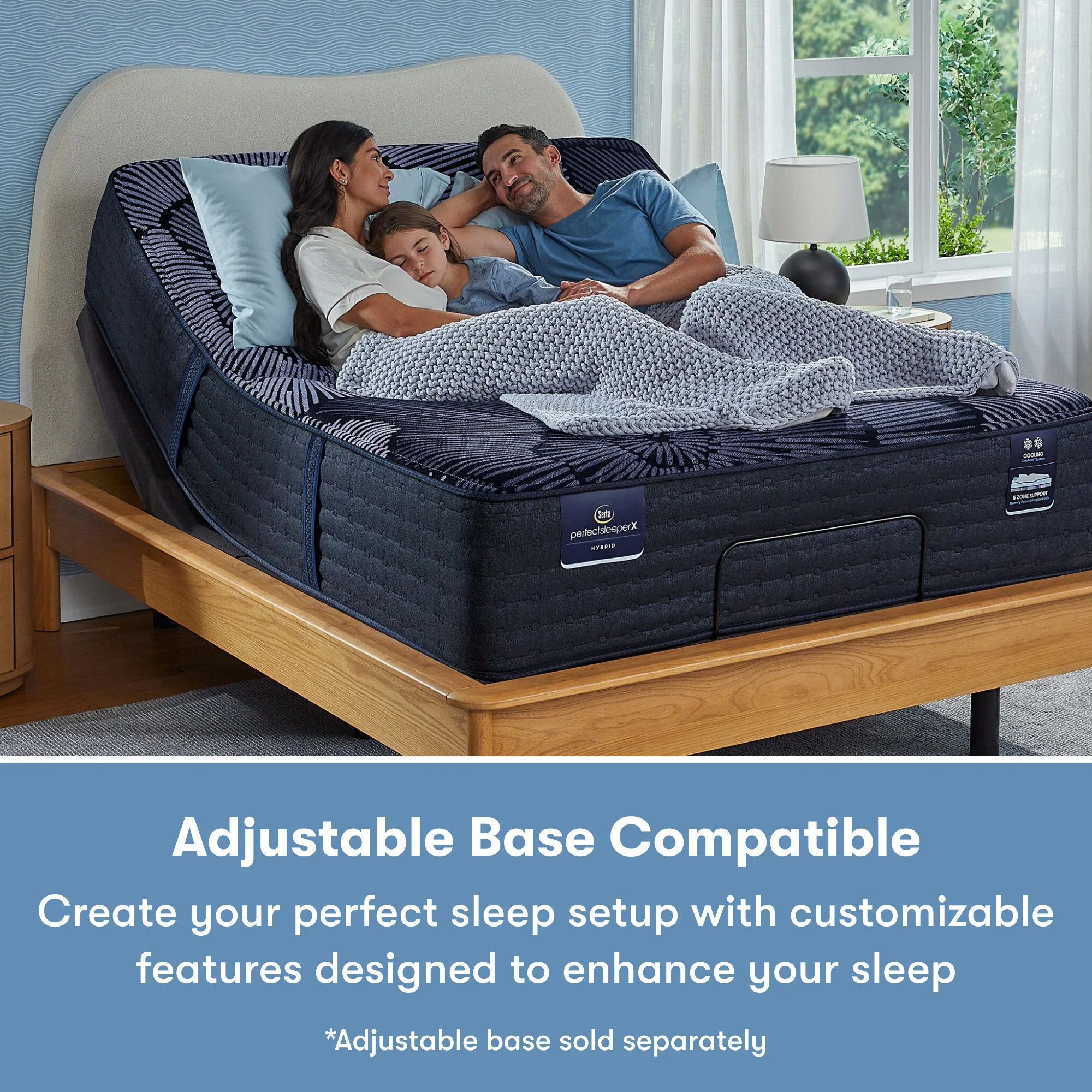 Perfect Sleeper X Prescott 14" Dark Blue/Black Hybrid California King Medium Firm Mattress - Image 8
