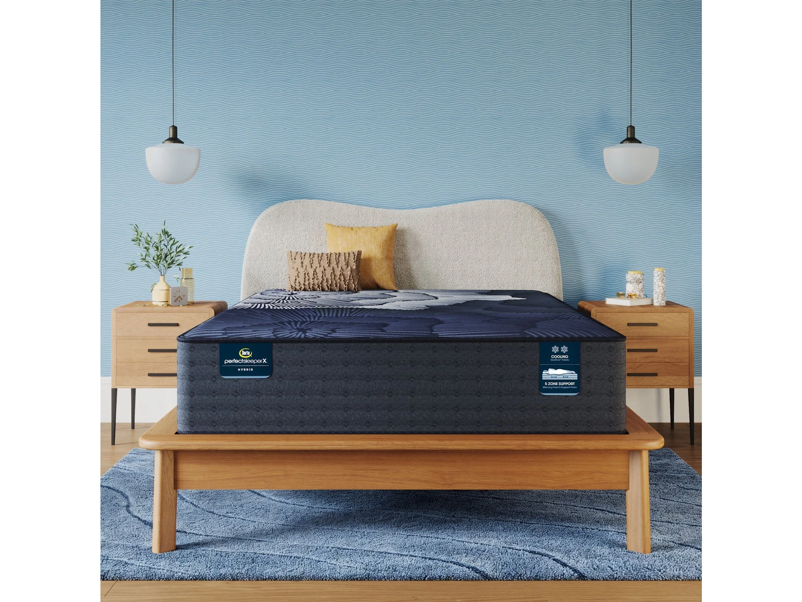 Perfect Sleeper X Prescott 14" Dark Blue/Black Hybrid Twin XL Plush Mattress