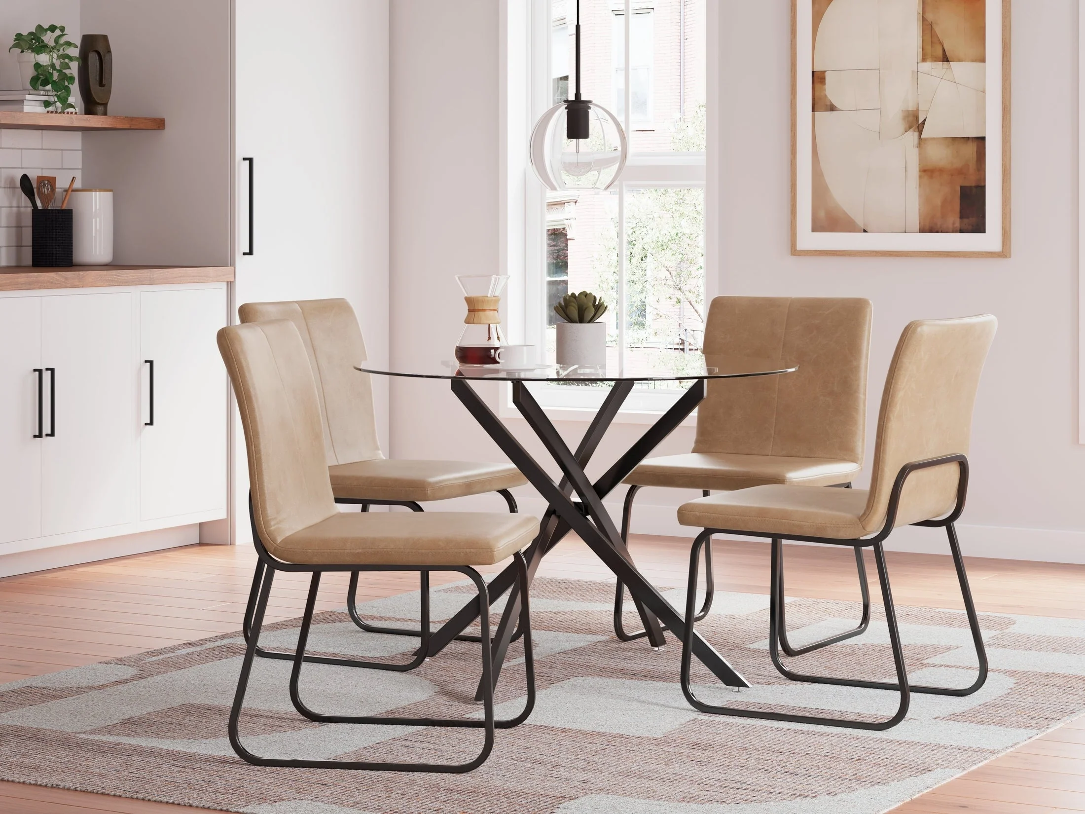 Pharwynn Multi Dining Table w/4 Chairs (Online Special Price)