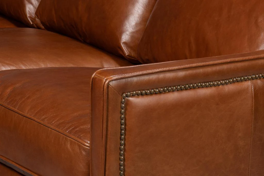 Philipe Brown Distilled Leather Sofa - Image 13