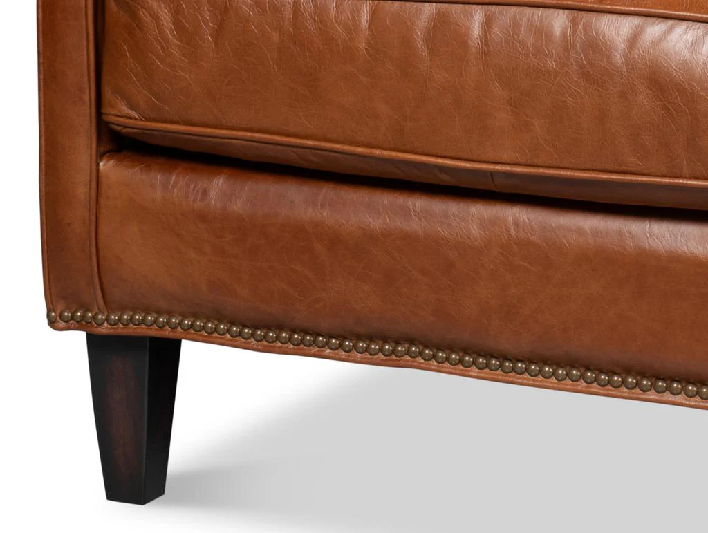 Philipe Brown Distilled Leather Sofa - Image 7