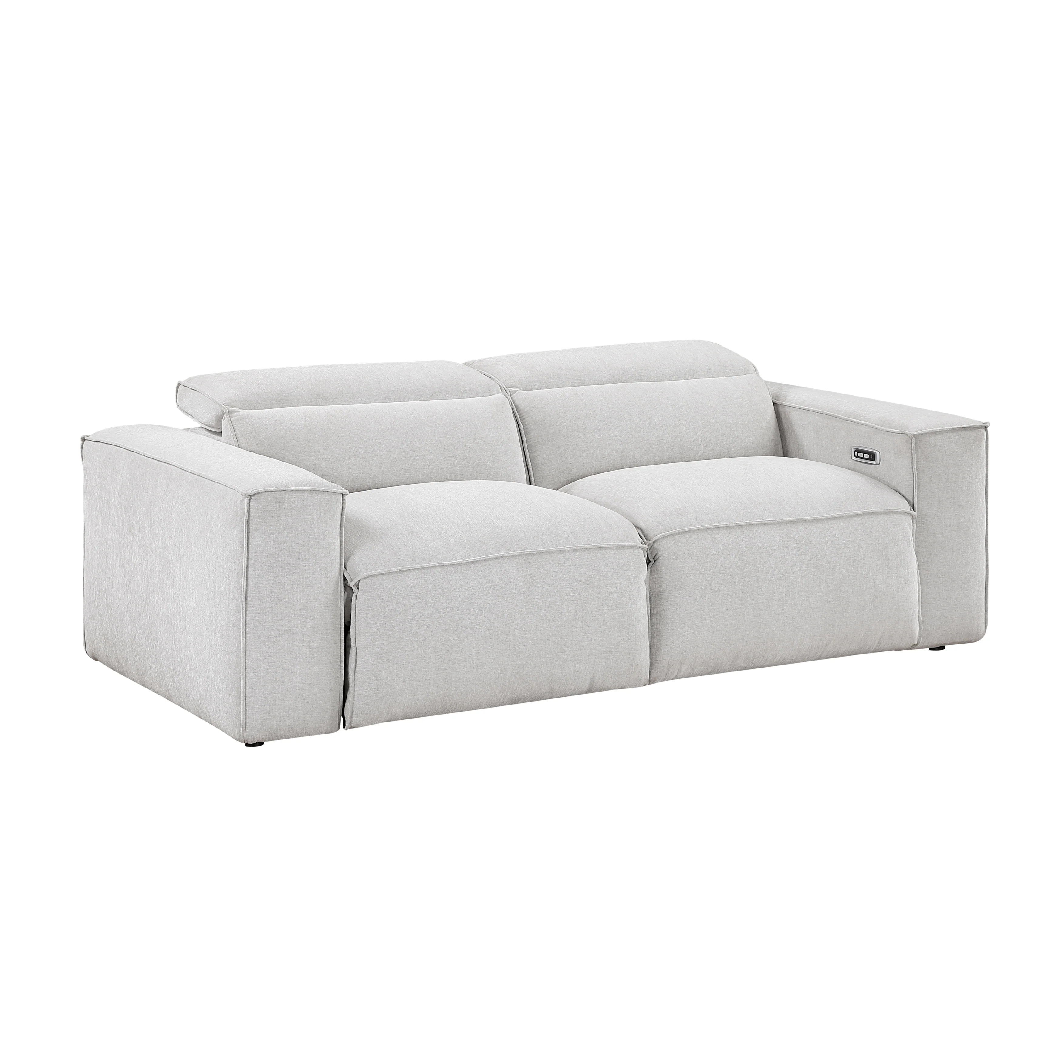 Phoebe Light Gray Power Double Reclining Loveseat - Image 3
