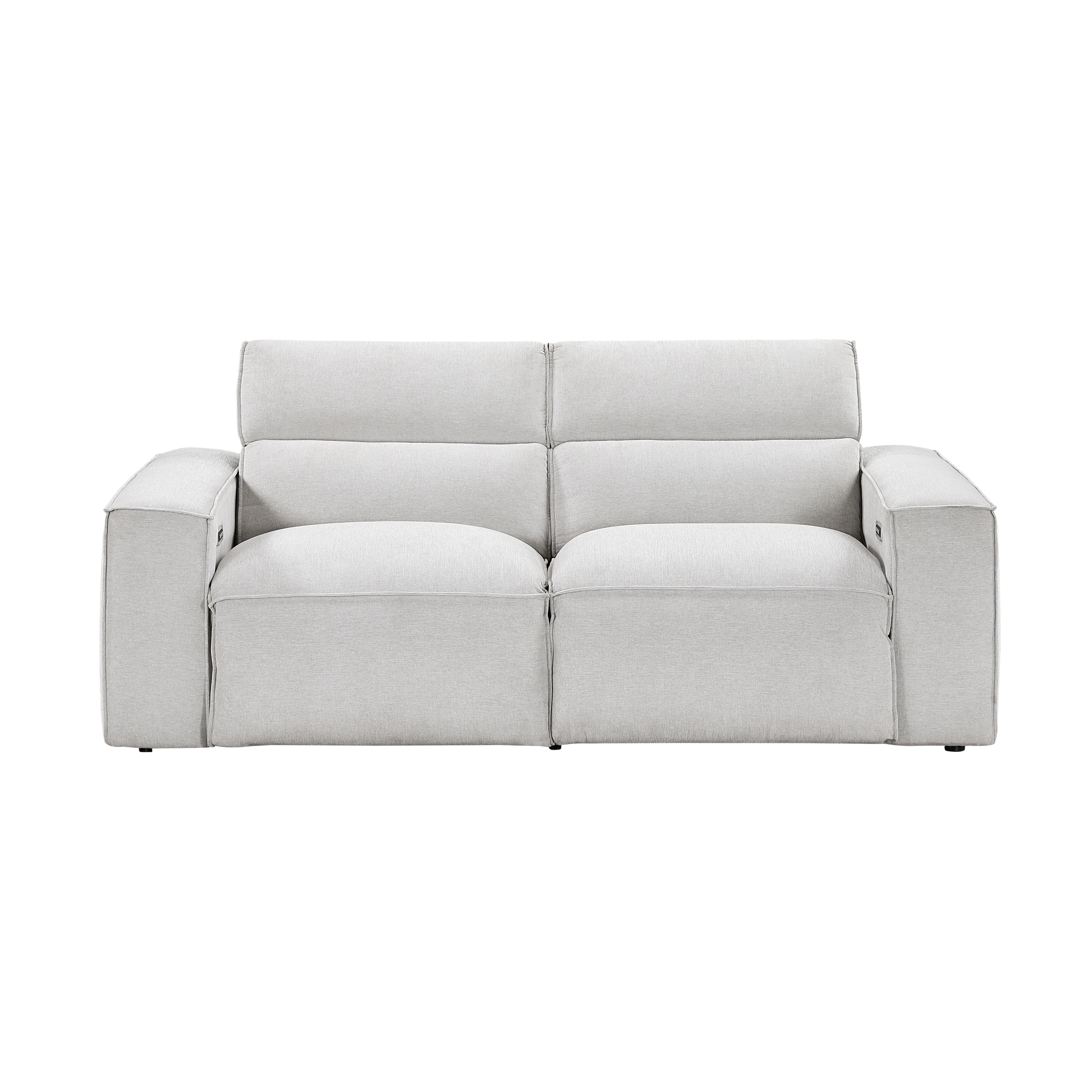 Phoebe Light Gray Power Double Reclining Loveseat - Image 4