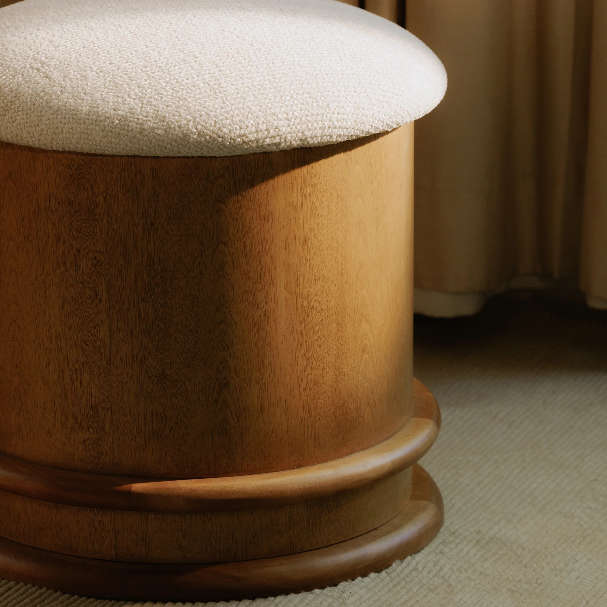 Piccolo Flecked Oatmeal/Brown Storage Stool - Image 2