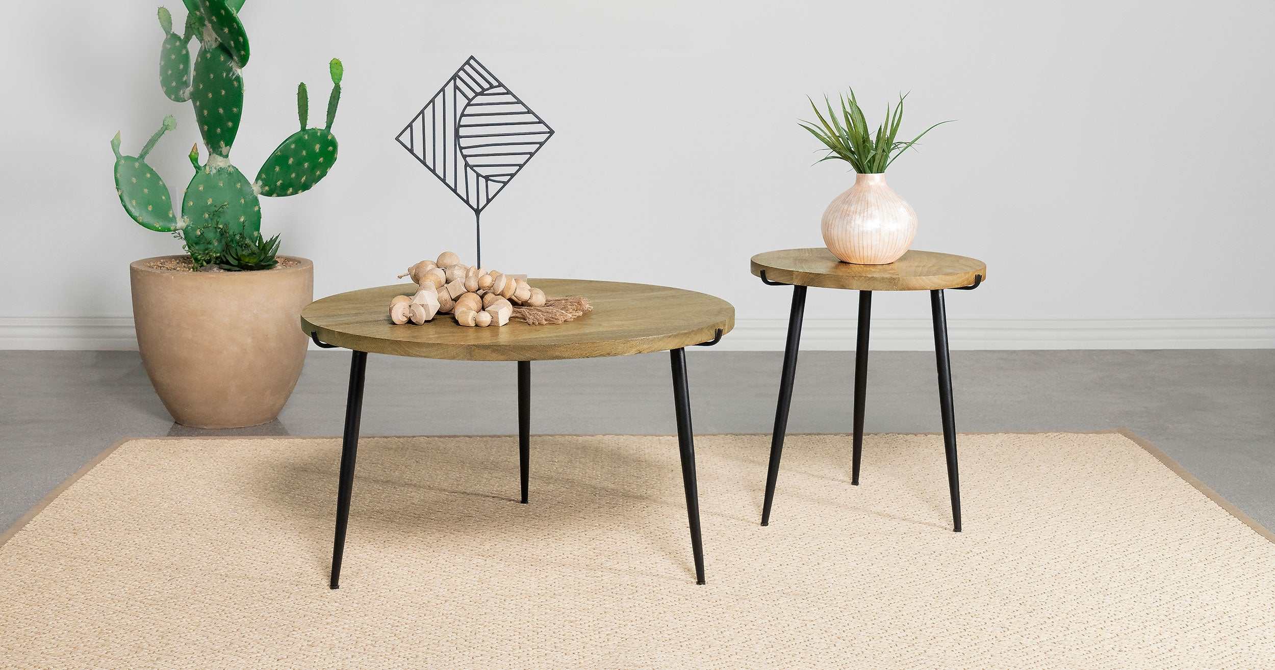 Pilar Natural / Black Coffee Table - Image 6