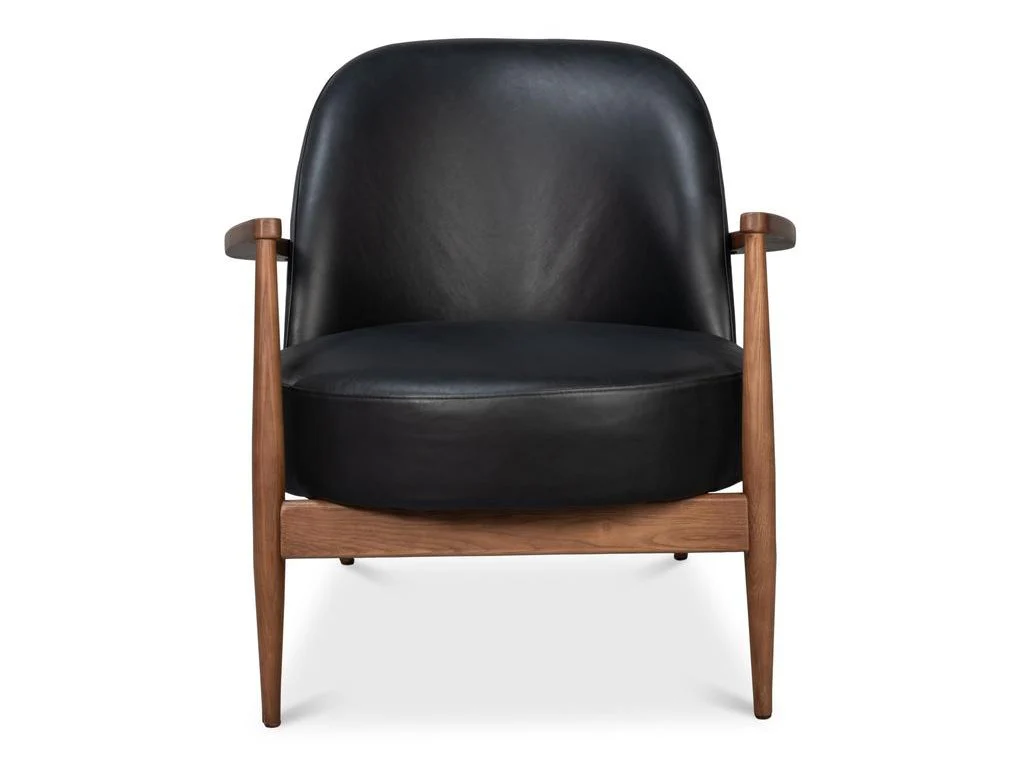 Pindar Black Leather Armchair
