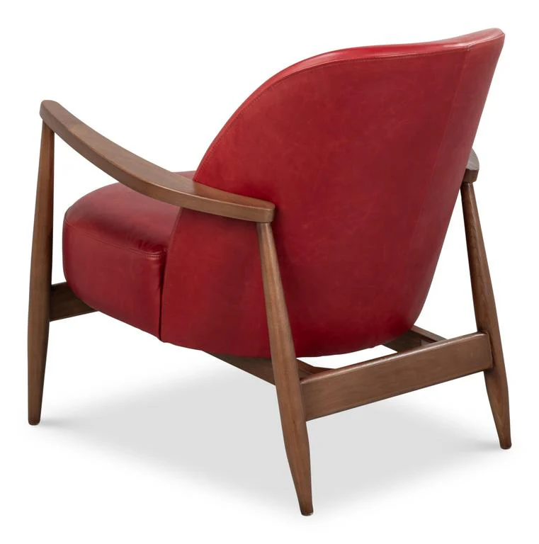 Pindar Red Leather Armchair - Image 3