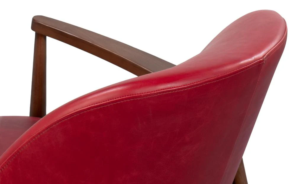 Pindar Red Leather Armchair - Image 6