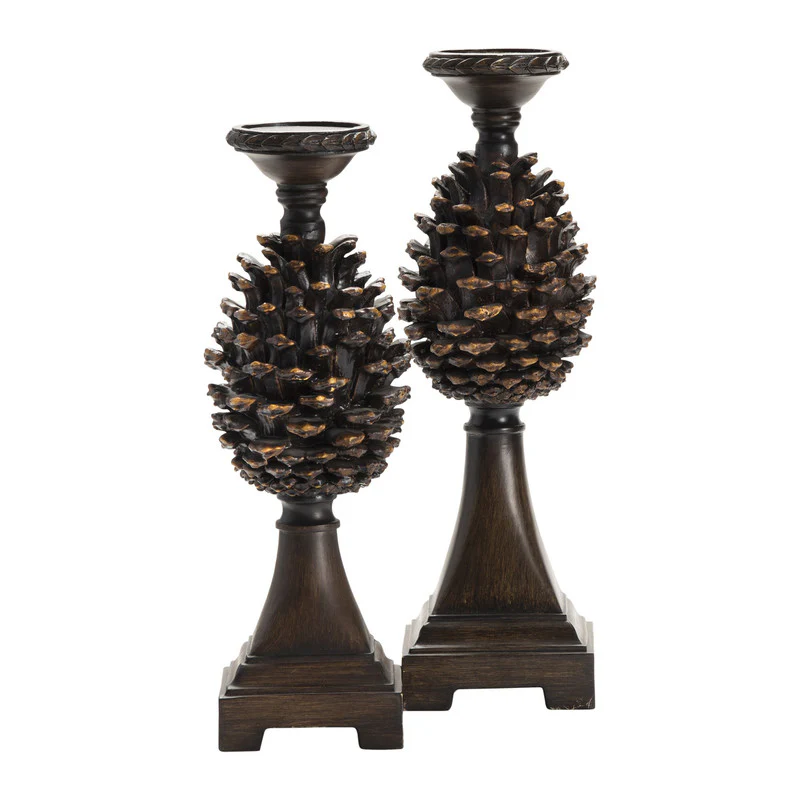 Pine Bluff Brown Candle Holders - Image 5