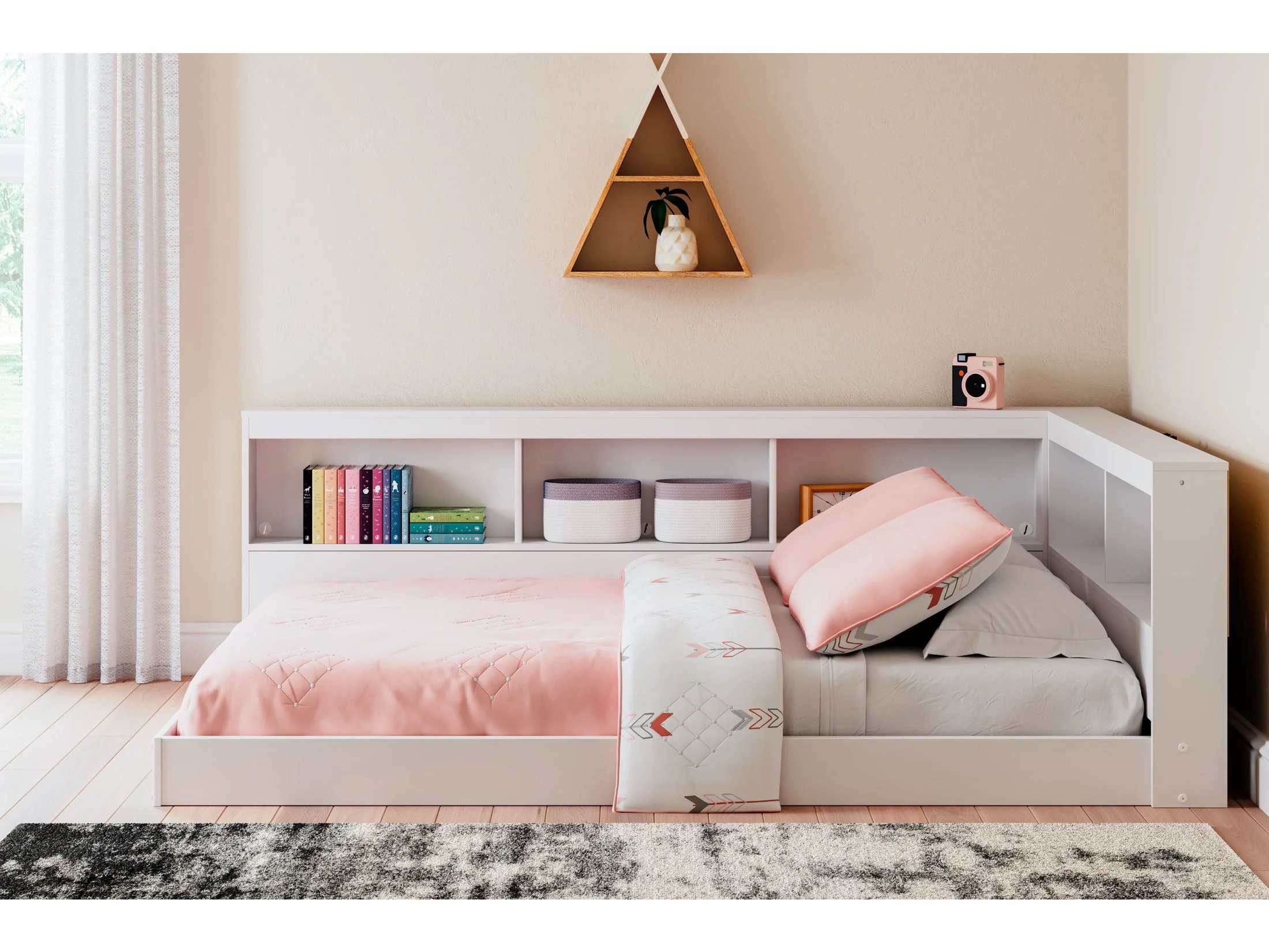 Piperton White Full Bookcase Storage Youth Bed (Online Special Price)
