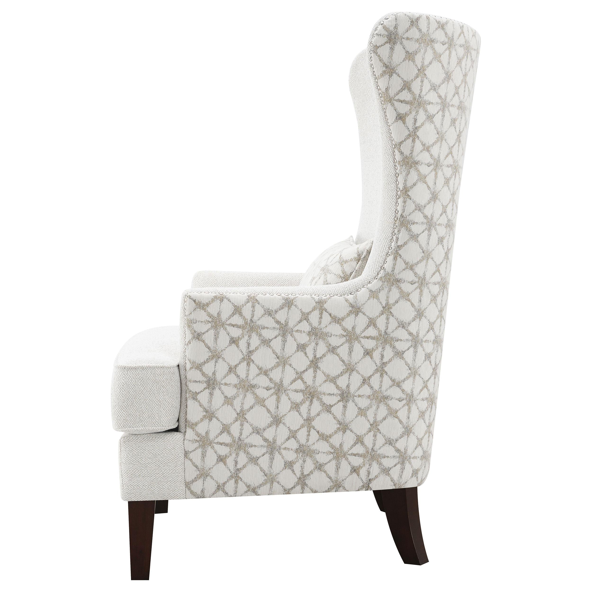 Pippin Latte Upholstered High Wingback Accent Chair - Image 5
