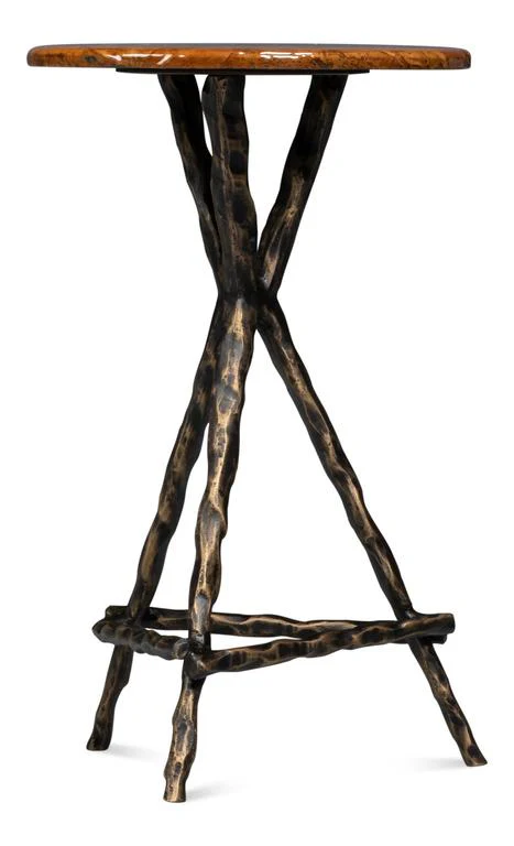 Planter's Brown/Brass Side Table - Image 2