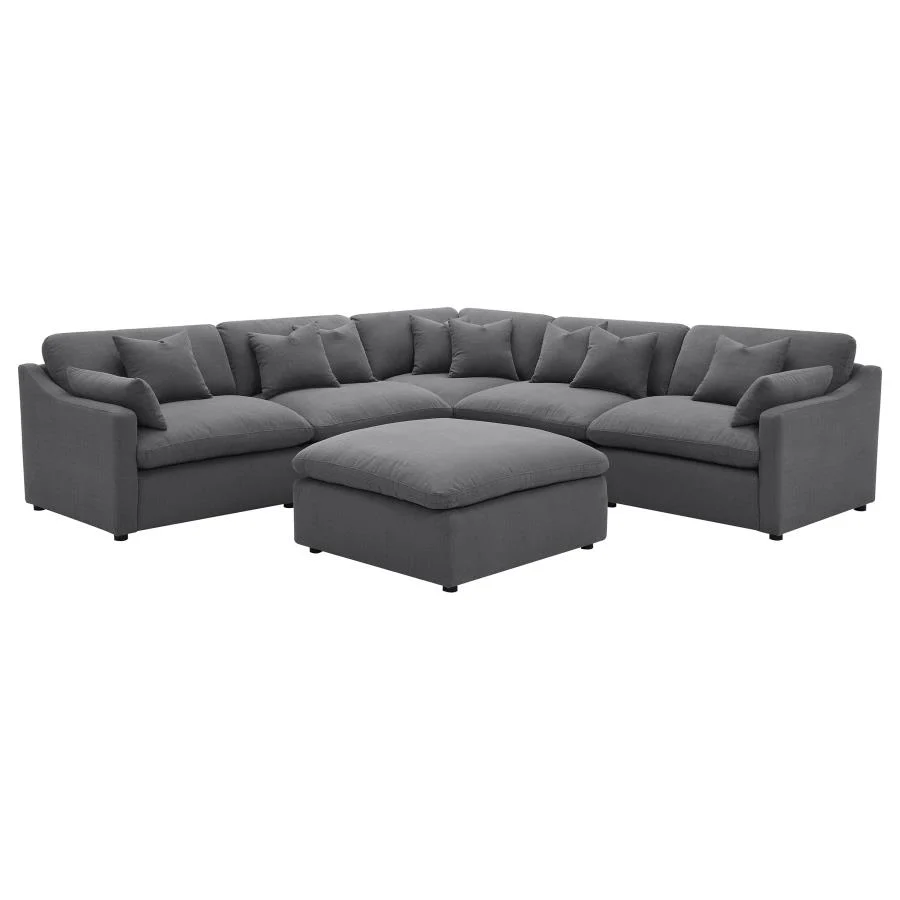 Pluma Charcoal Modular Sectional Fabric Create your own Style - Image 6