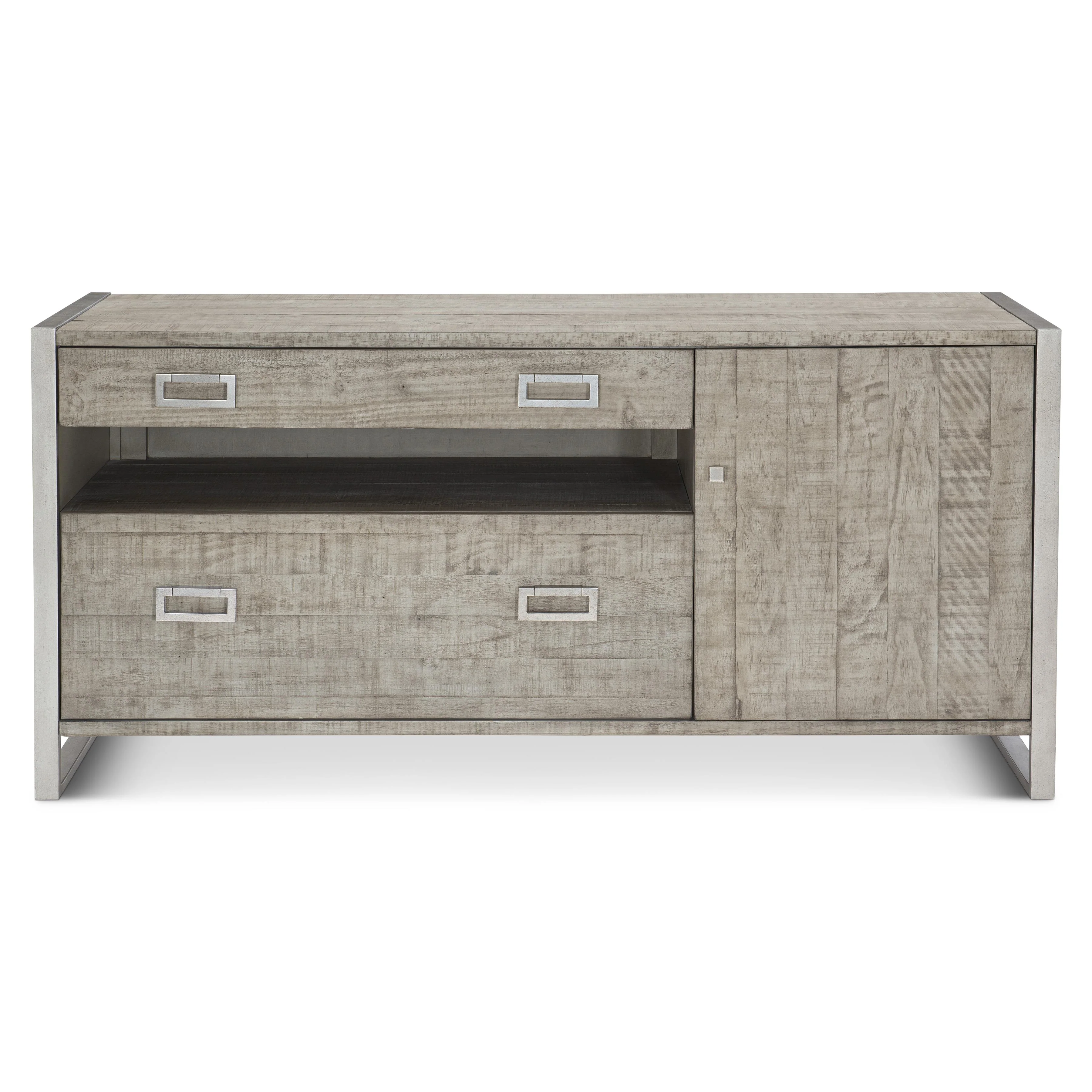 Polk Glazed Silver/Morel File Credenza - Image 2