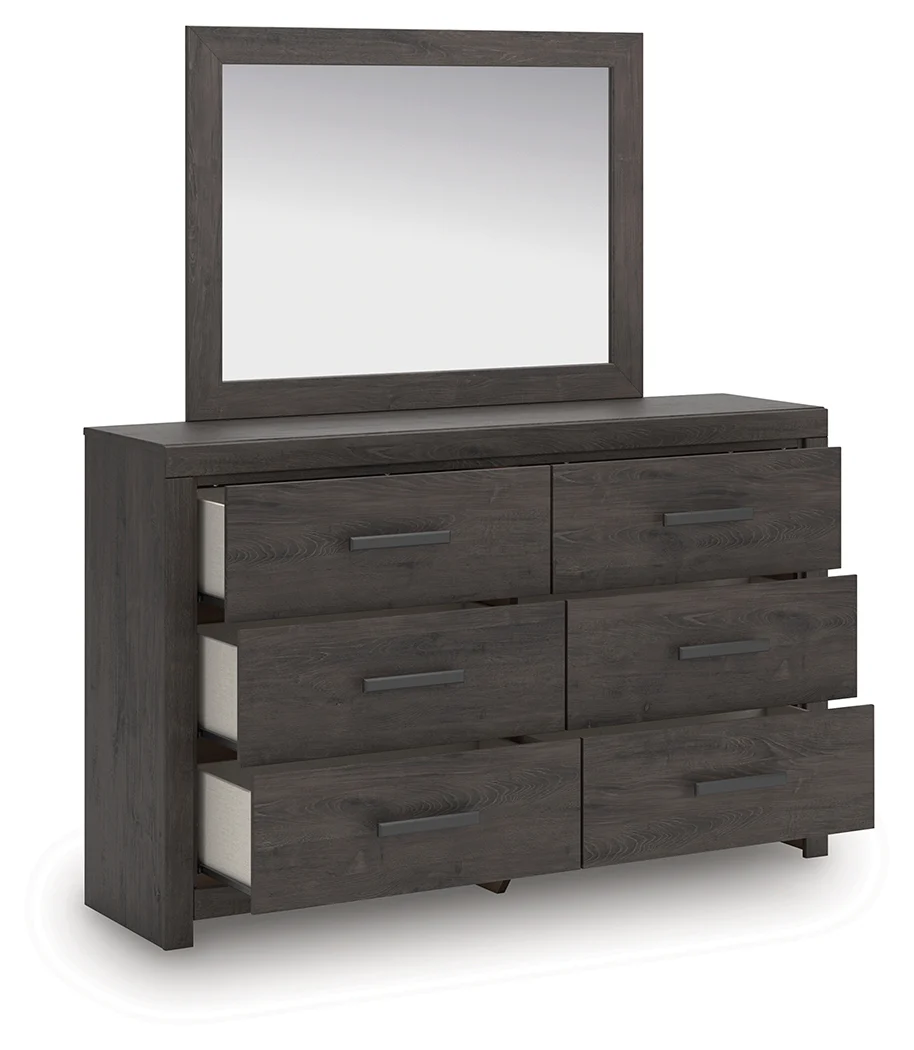 Prendonea Charcoal Queen Panel Bed, Dresser, Mirror and Nightstand (Online Special Price) - Image 4