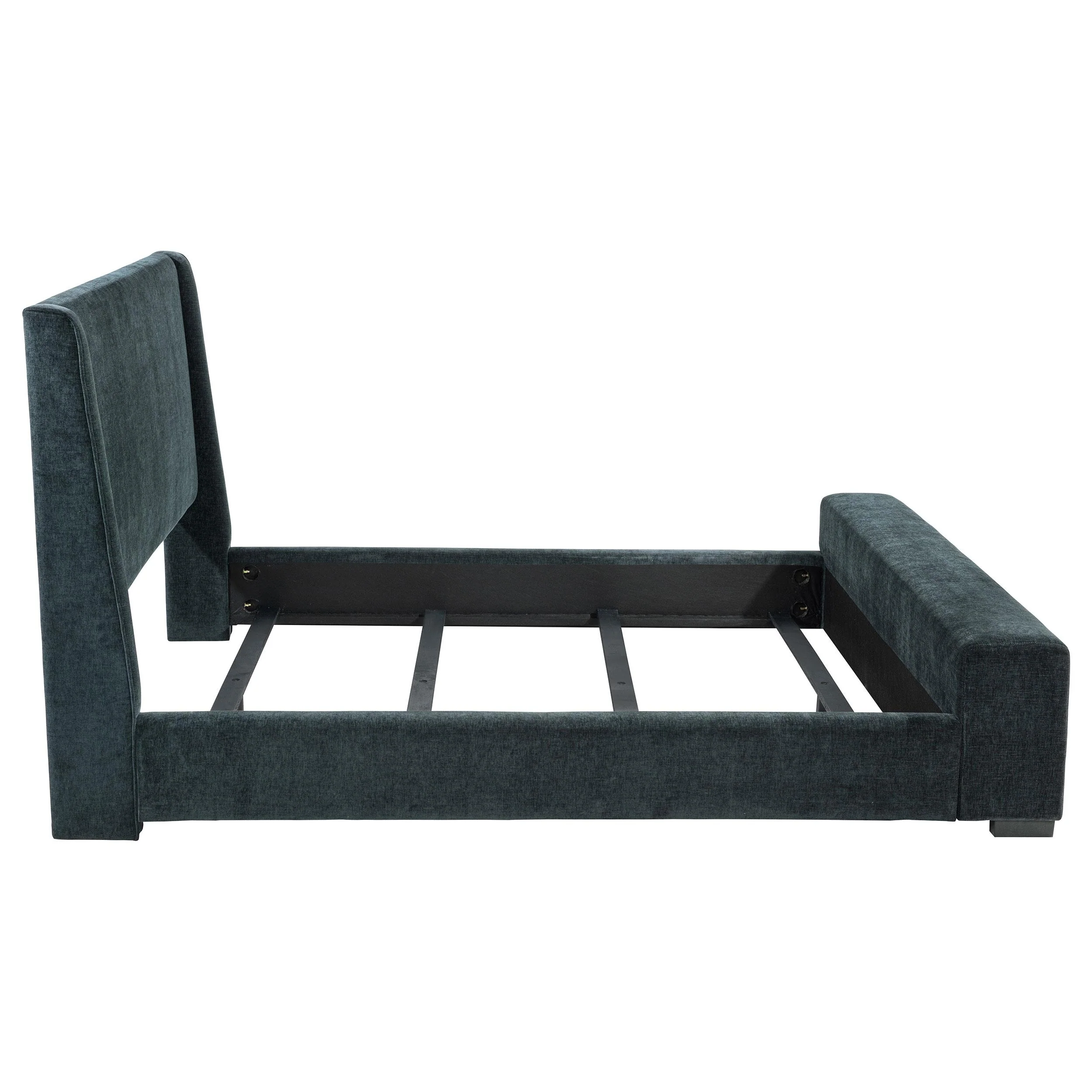 Preston Blue Upholstered Queen Audio Flame Visualizer Bed - Image 6