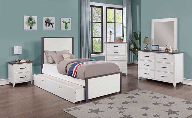 Priam White/Gray Twin Bed - Image 2