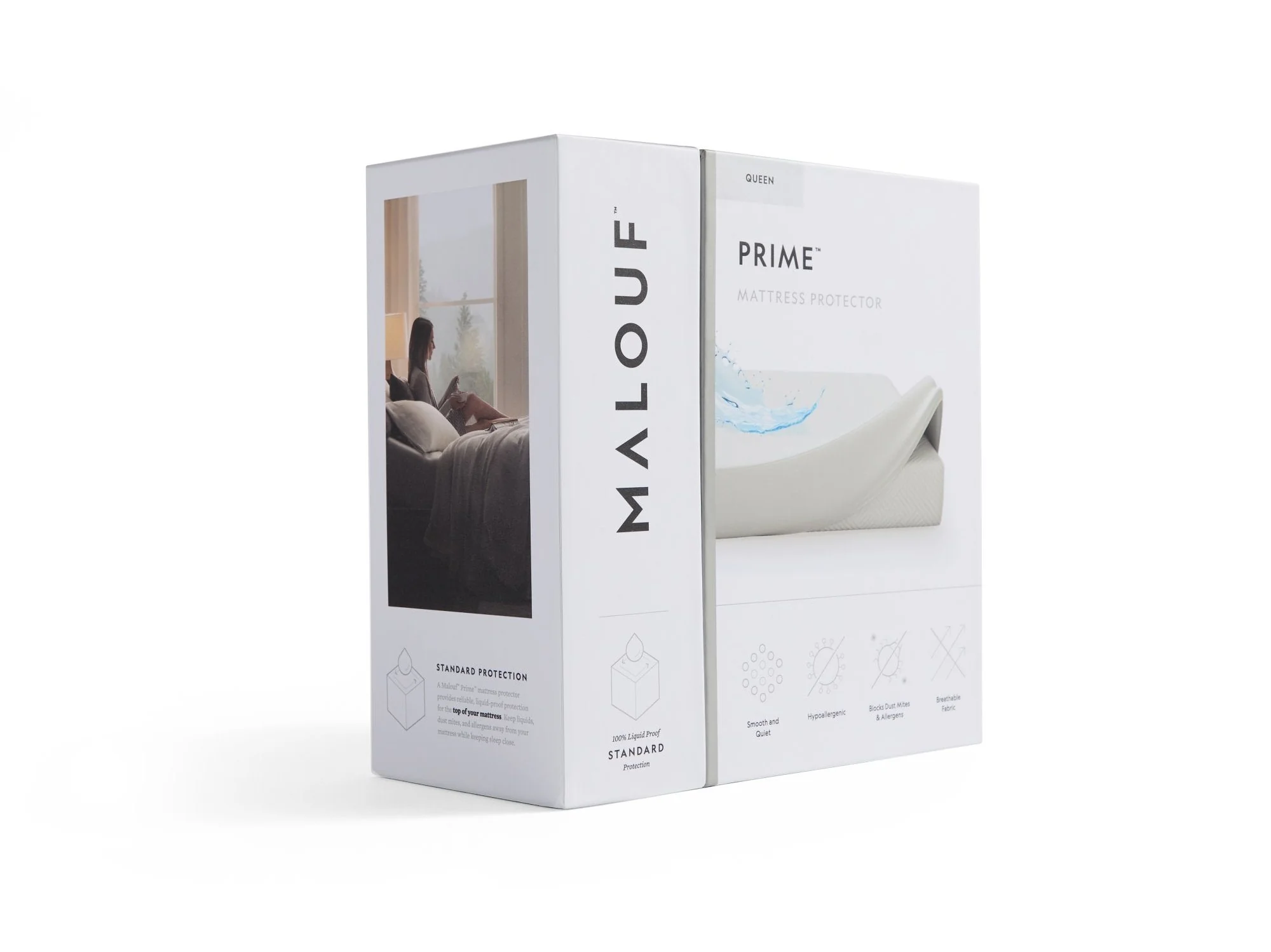 Prime White Split Head Cal King Mattress Protector