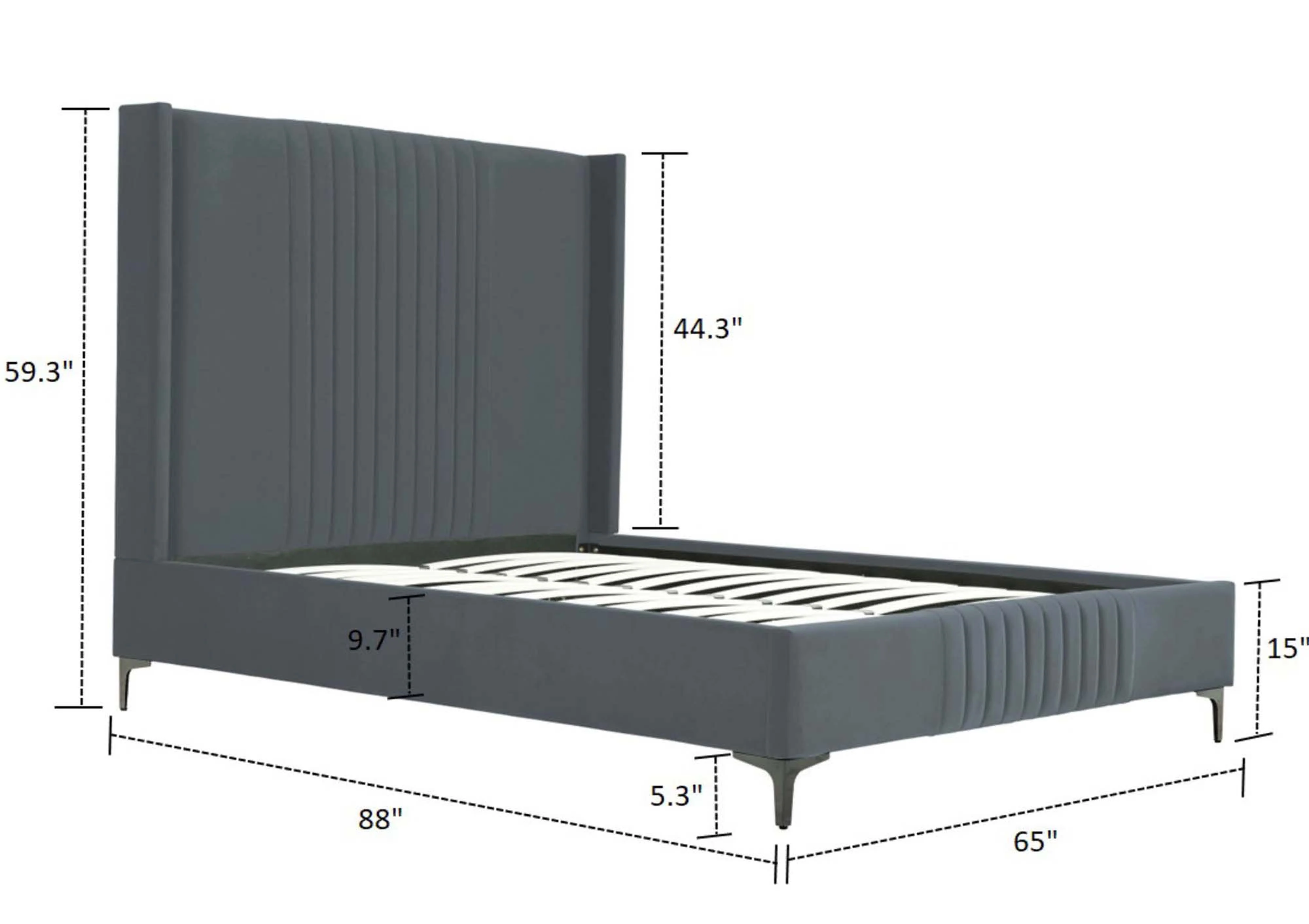 Promenade Queen-Size Bed in Grey - Image 3
