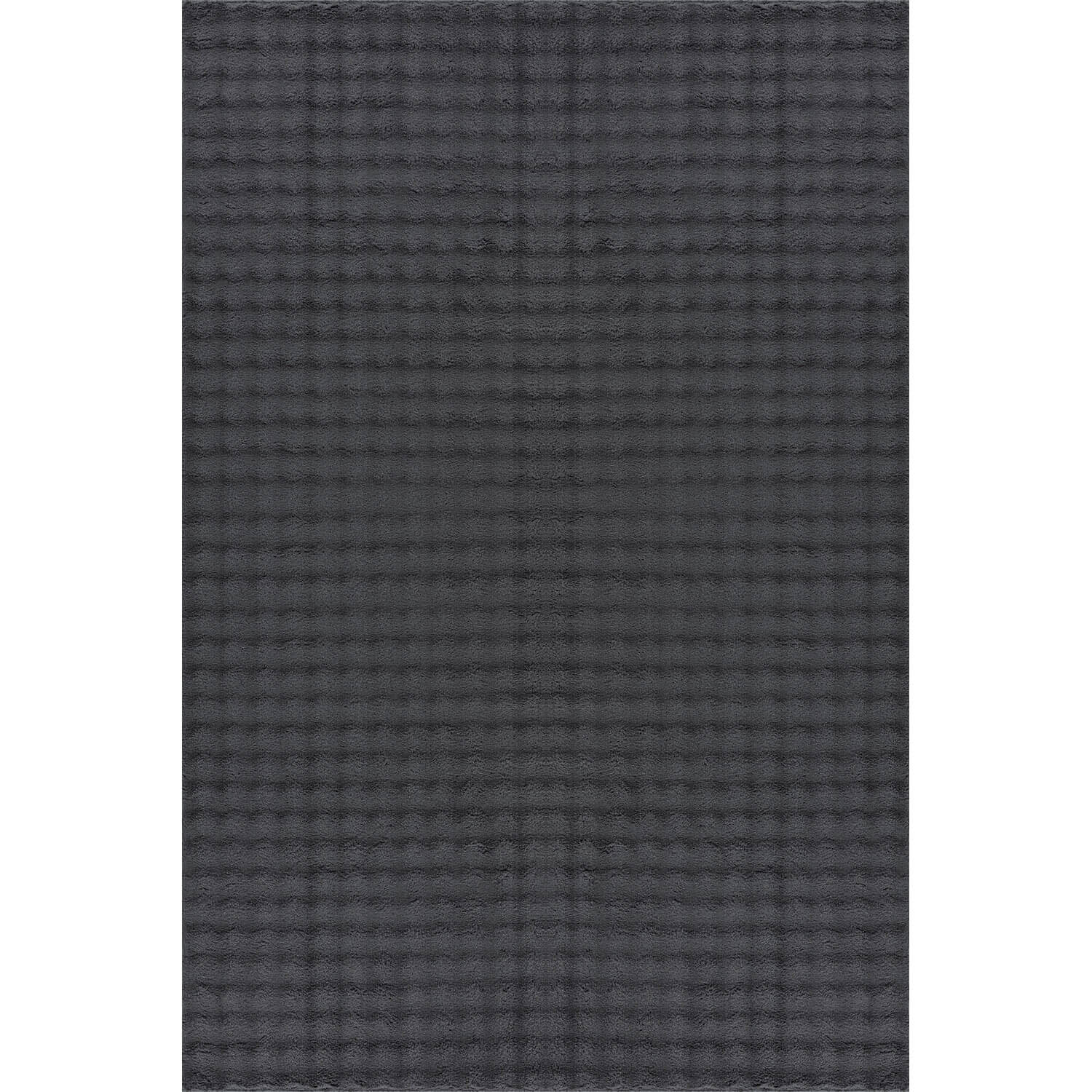 Puff Dark Gray Checkered Ultra Soft Plush Non Slip Washable Area Rugs - Image 7