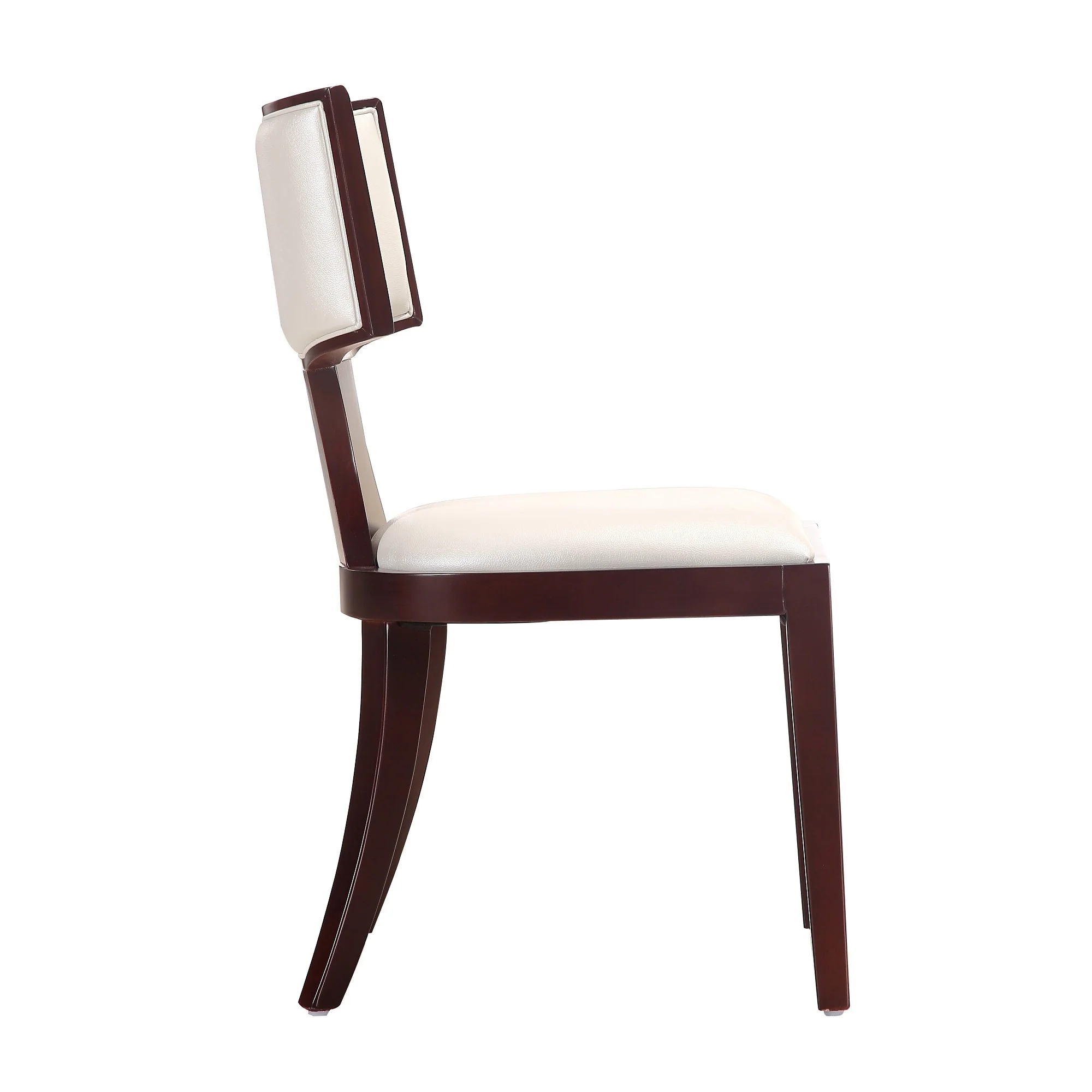 Pulitzer Dining Chair (Set of Two) in Pearl White and Walnut - Image 4