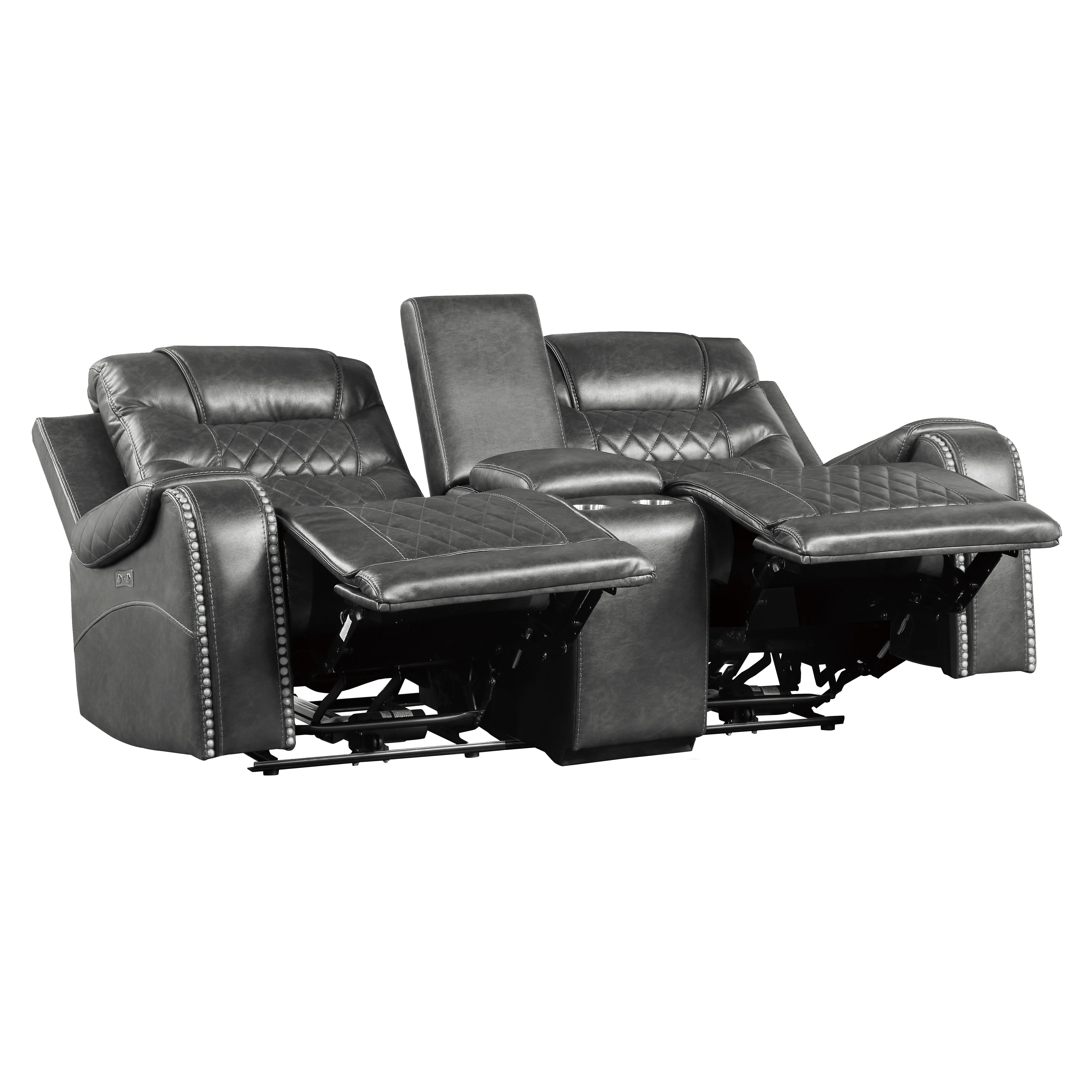 Putnam Gray Power Reclining Sofa and Loveseat - Image 4