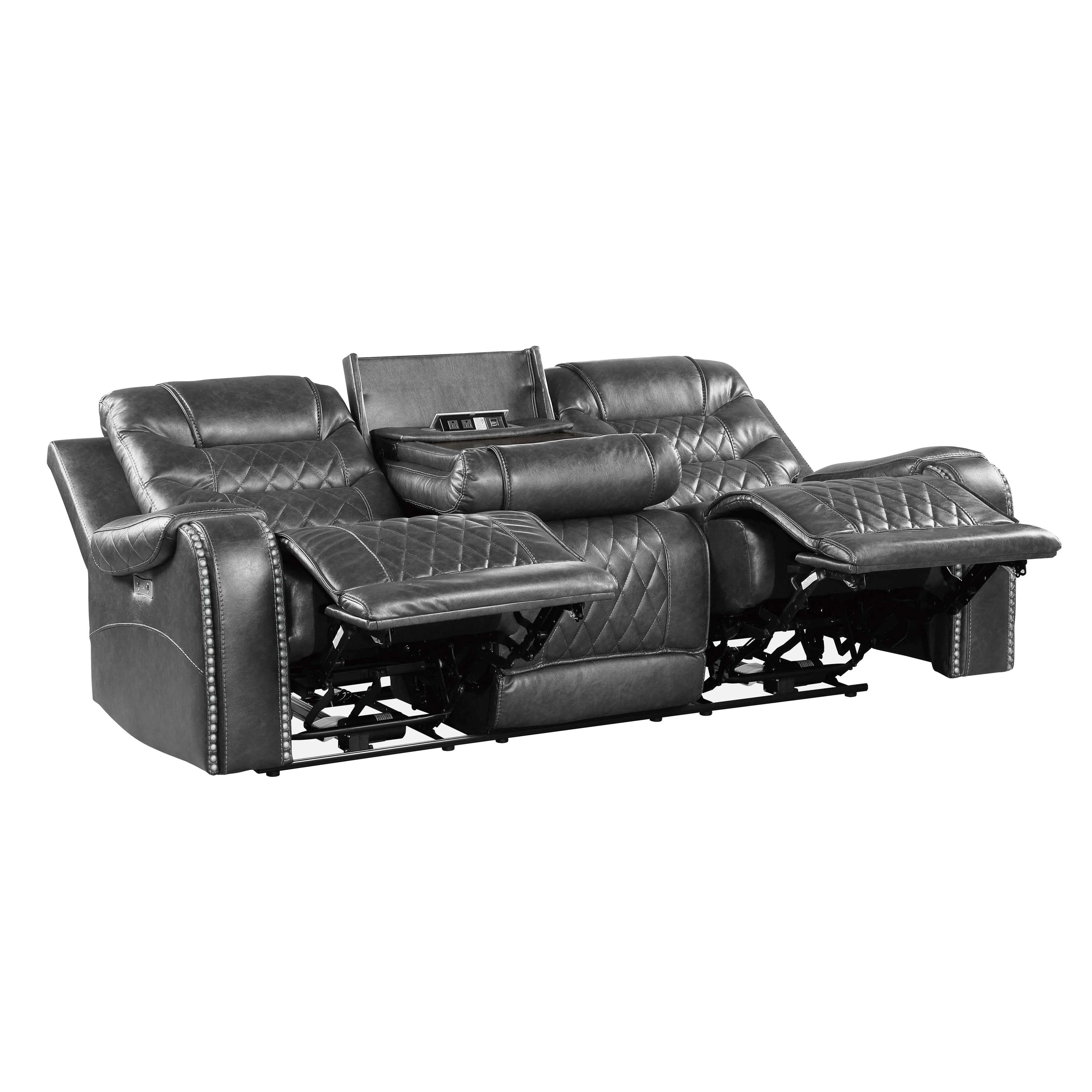 Putnam Gray Power Reclining Sofa and Loveseat - Image 7