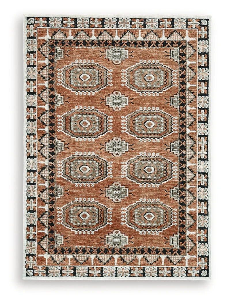Qaabiz Sienna/Ivory/Black Medium Rug - Image 2