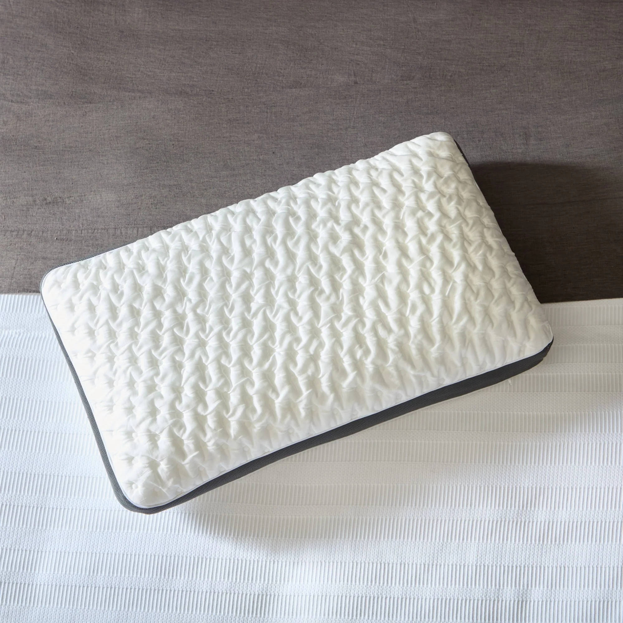 Quilted Convolution White Queen High Loft Pillow - Image 8