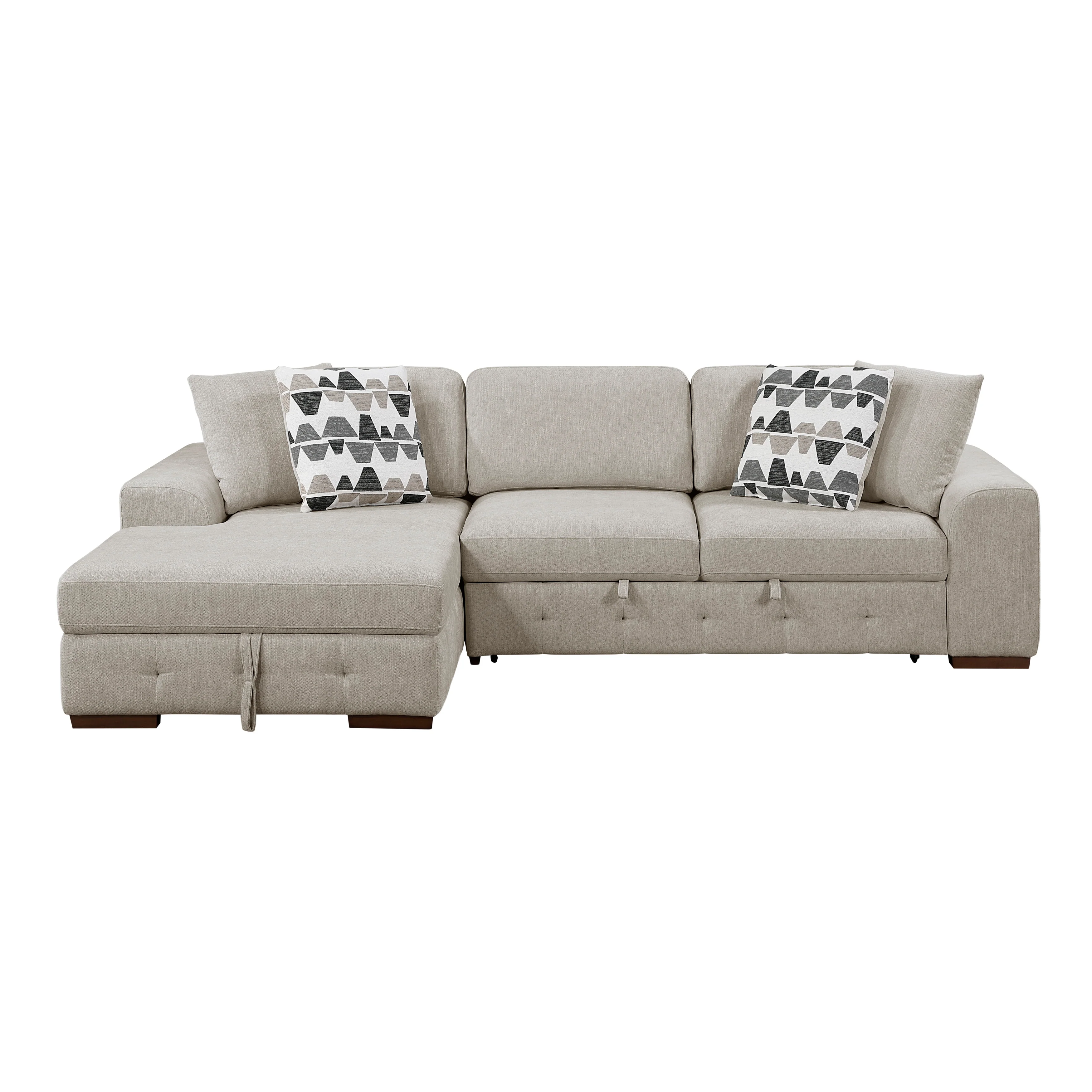 Raife Taupe 3-Piece Sectional with Left Chaise and Ottoman - Image 4